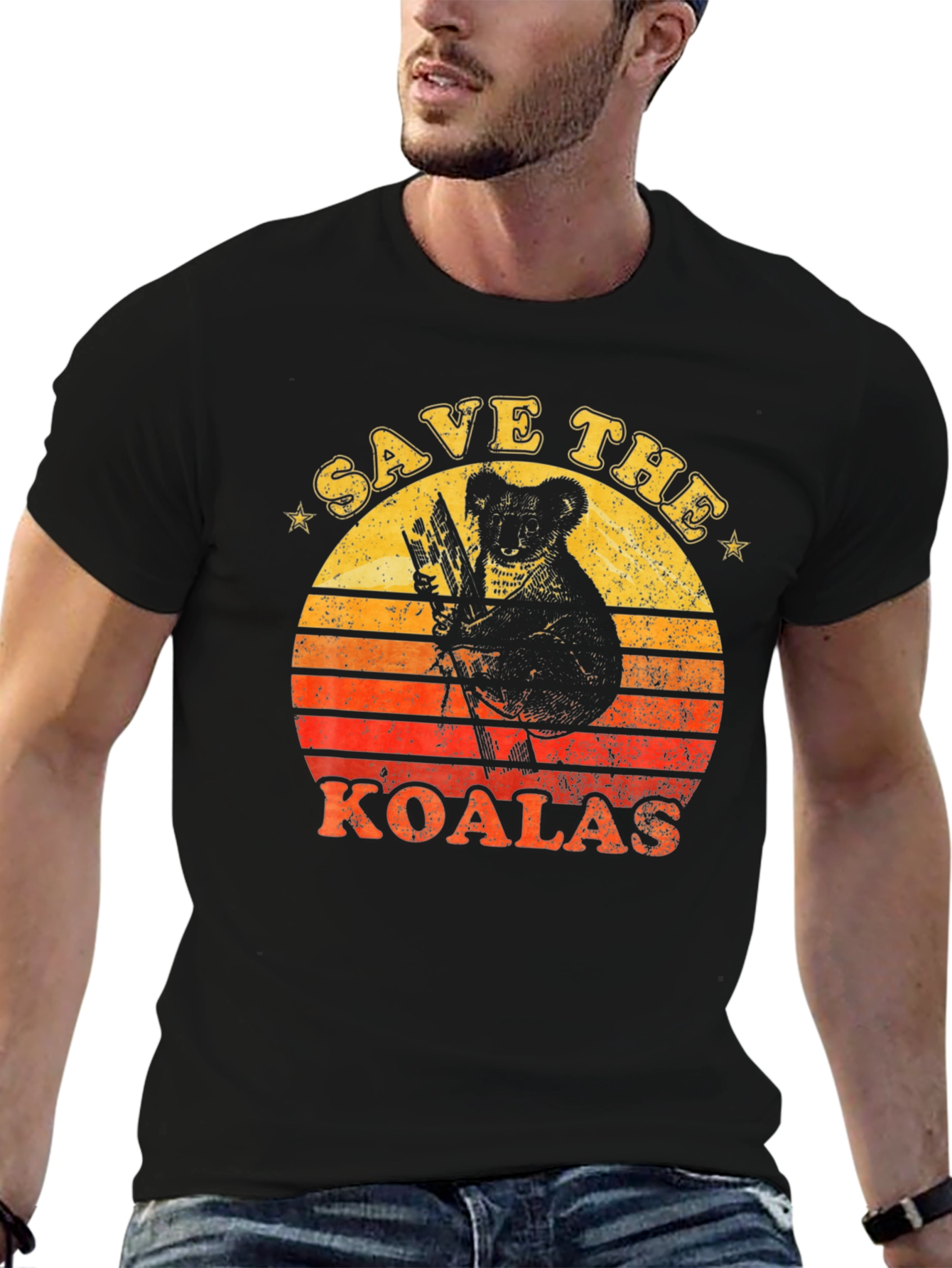 Save the Koalas Graphic Tee - Retro Style