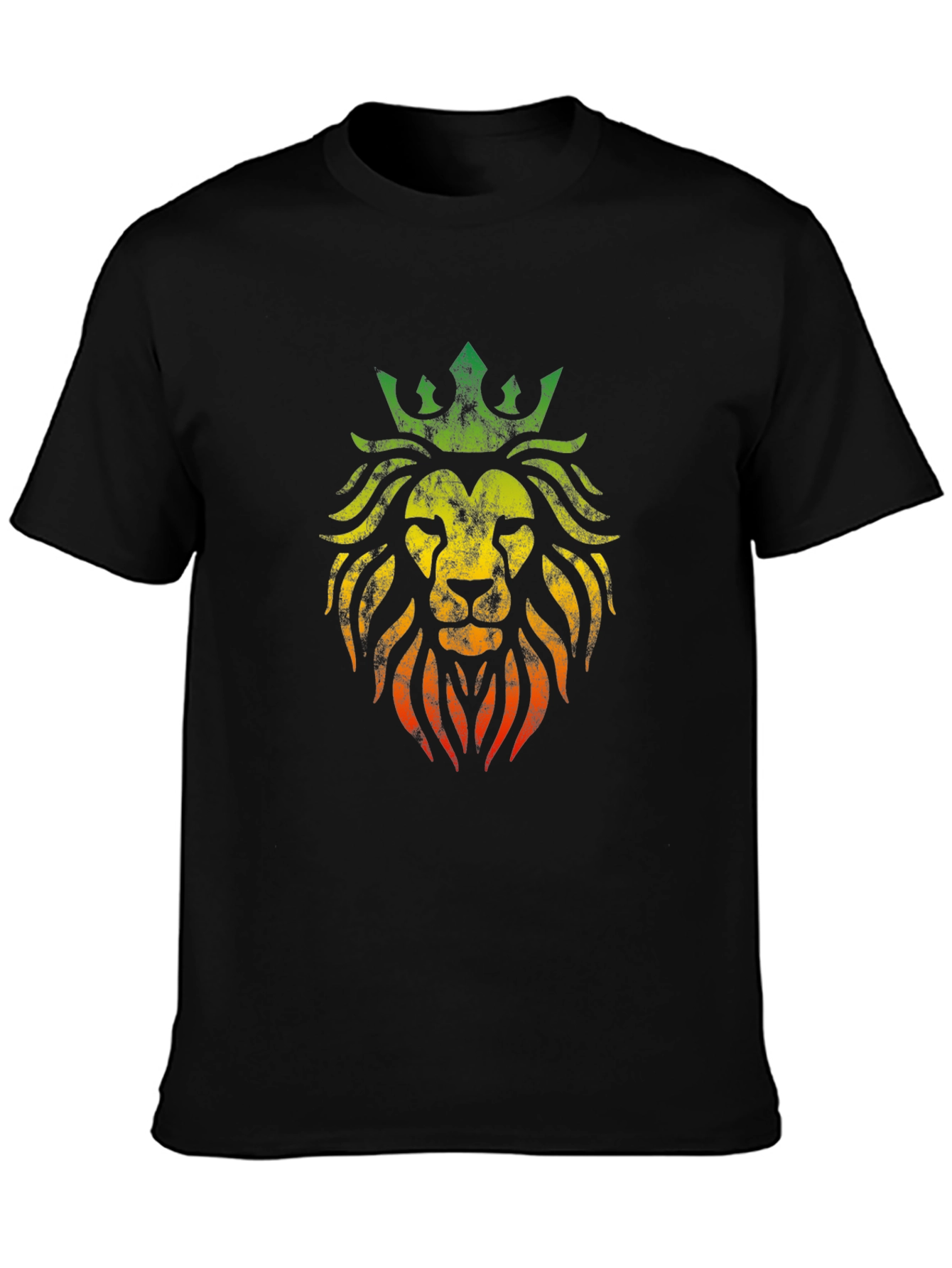 Rasta Lion King Mens Black T-Shirt