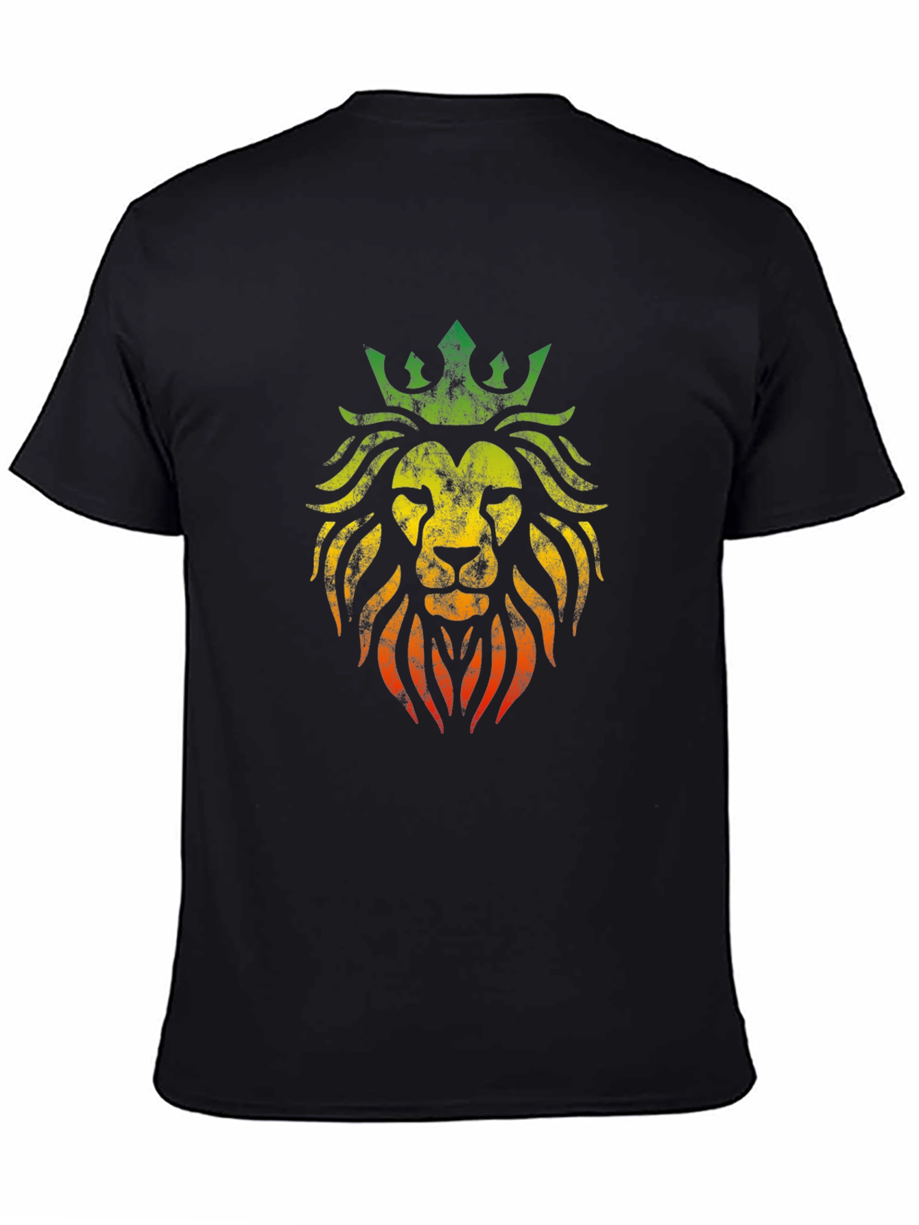 Rasta Lion King Mens Black T-Shirt