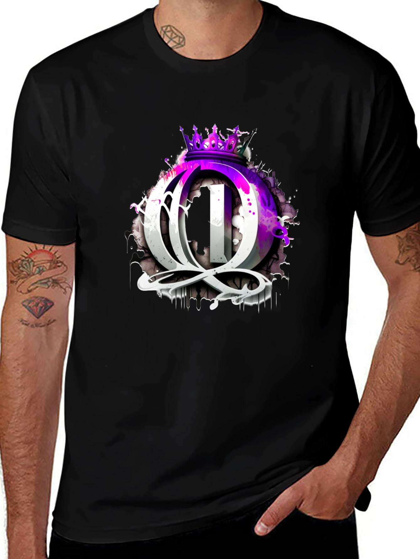 Queen Crown Graphic Black T-Shirt