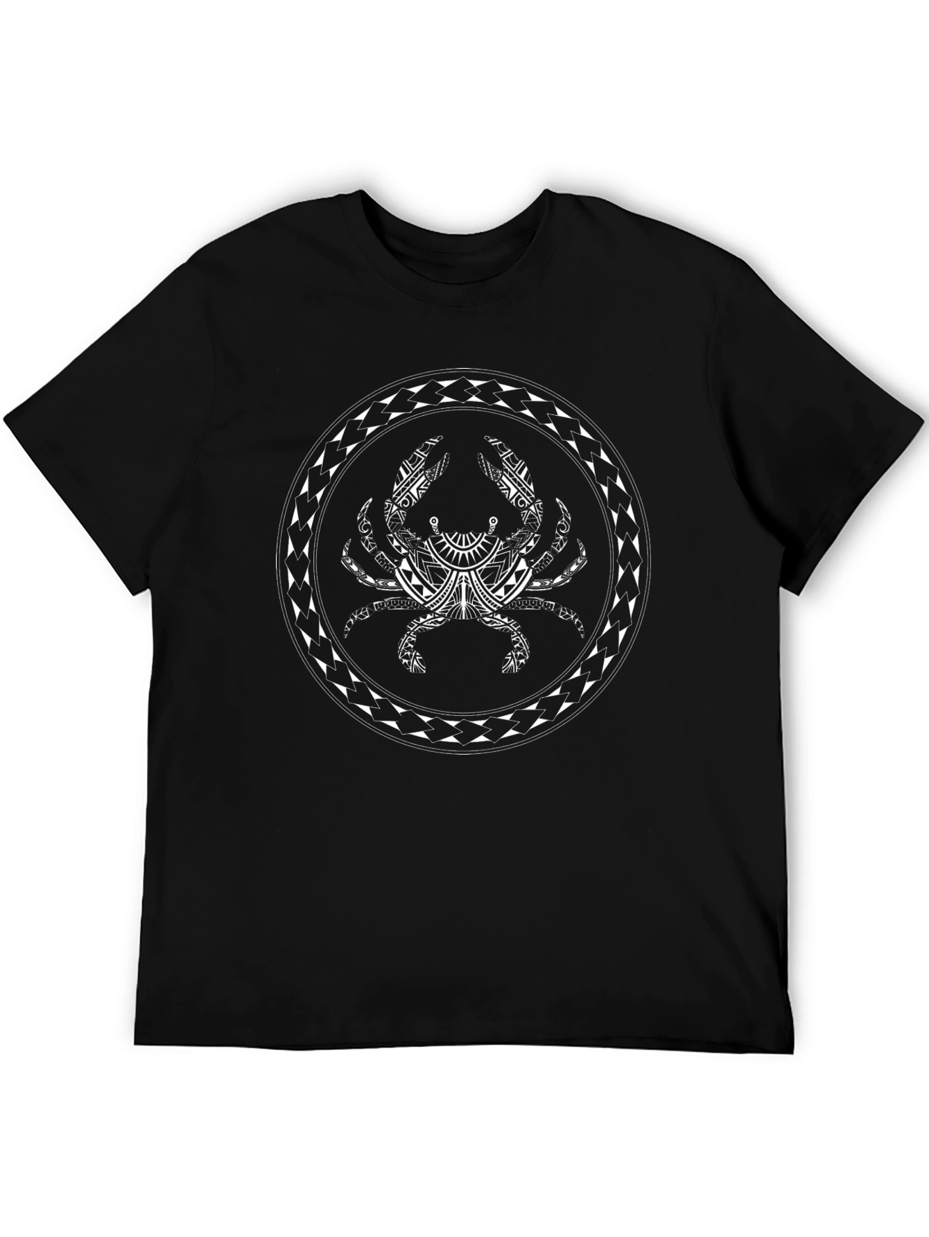 Tribal Crab Graphic Tee - Black