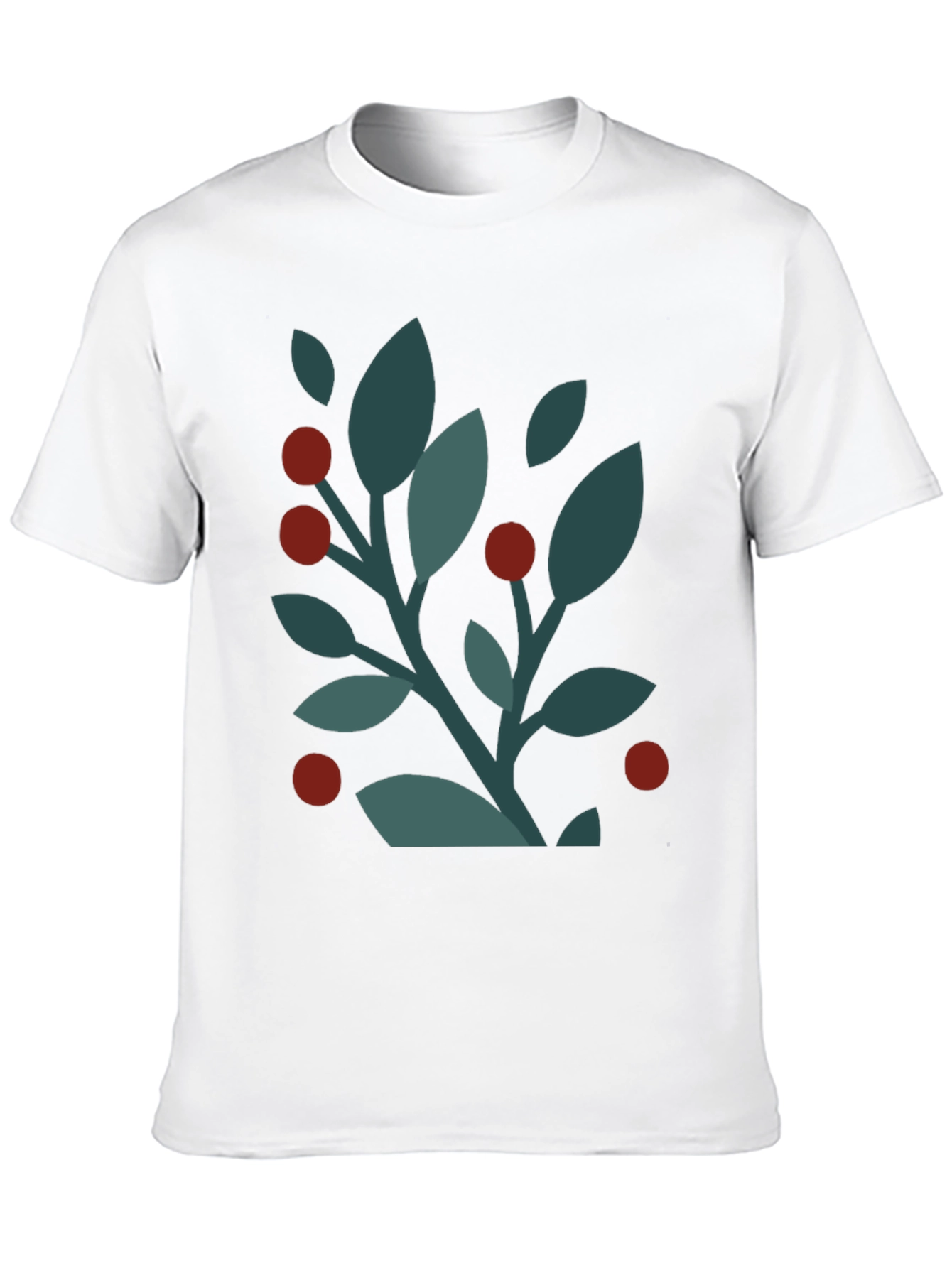 Modern Botanical Print Black T-Shirt