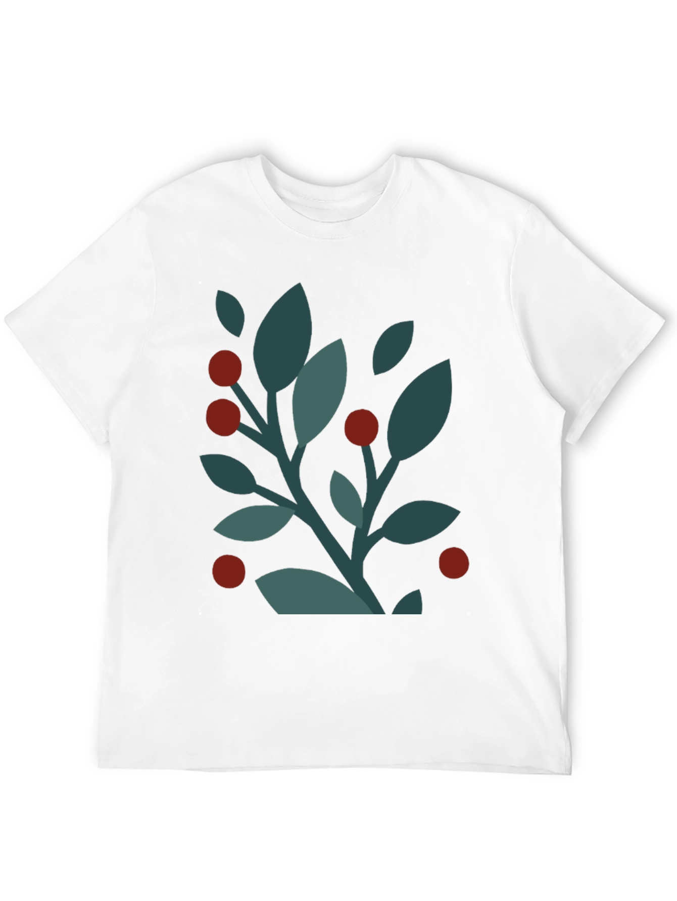 Modern Botanical Print Black T-Shirt