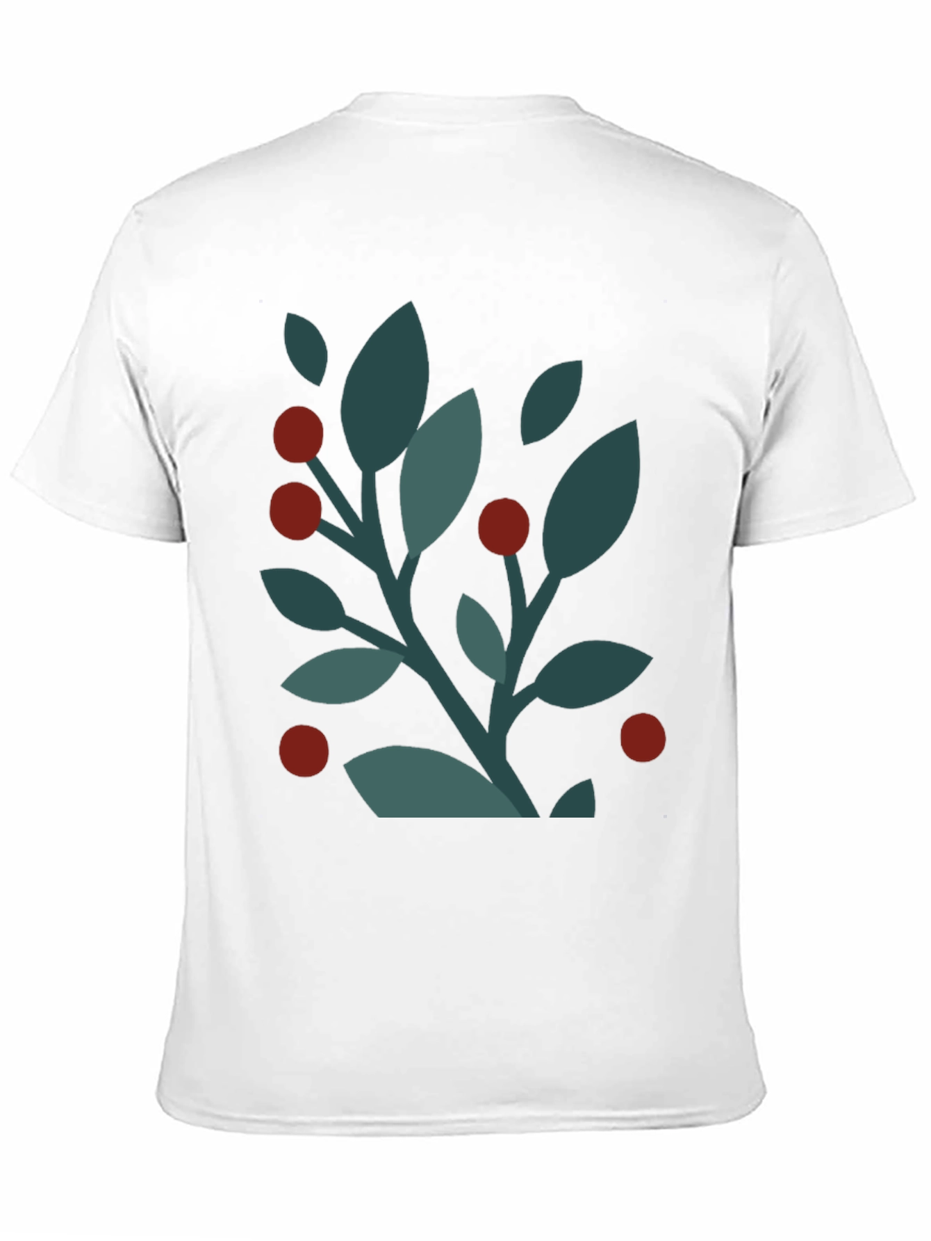 Modern Botanical Print Black T-Shirt