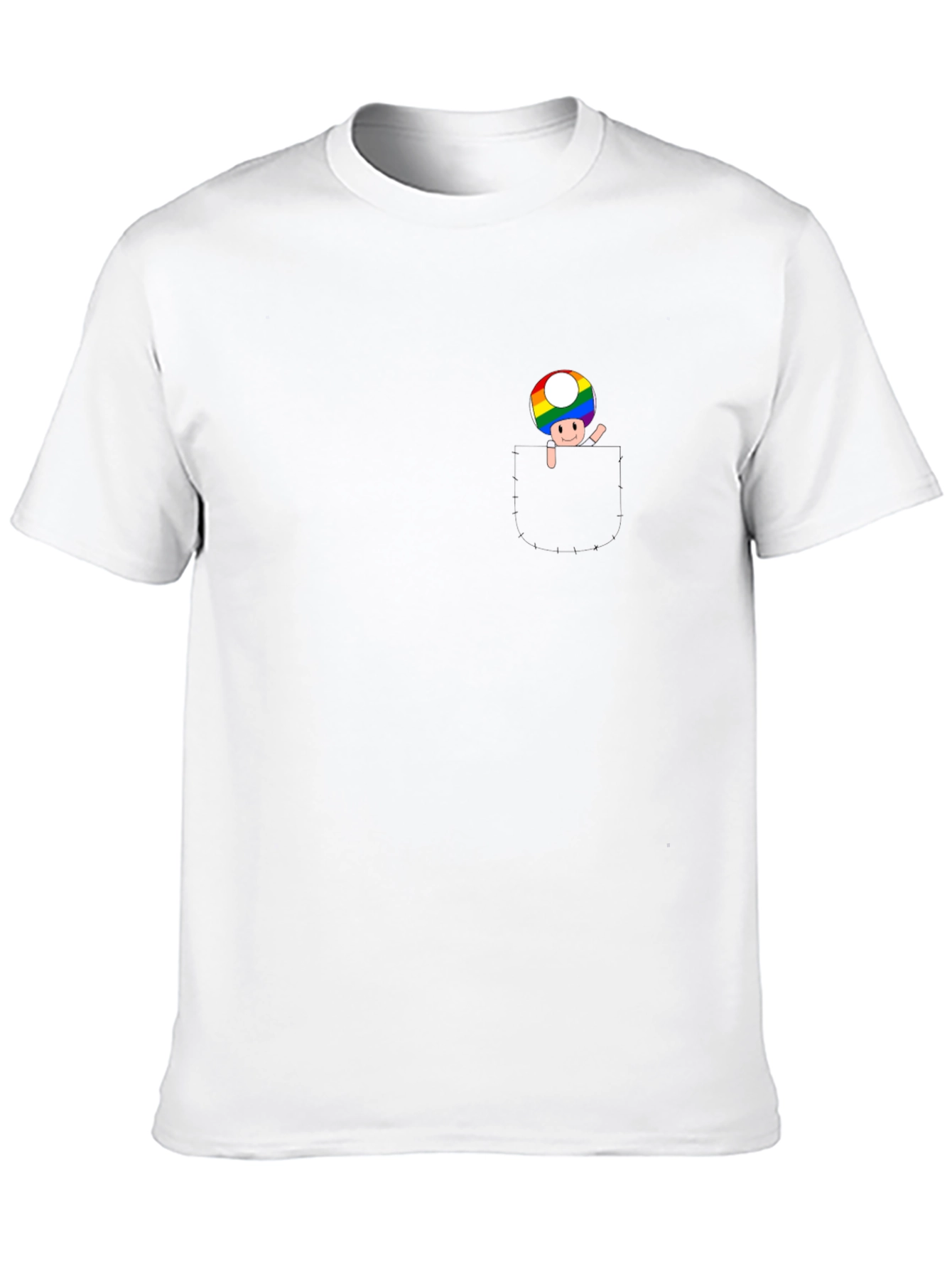 Rainbow Mushroom Graphic Tee - Black Cotton Blend