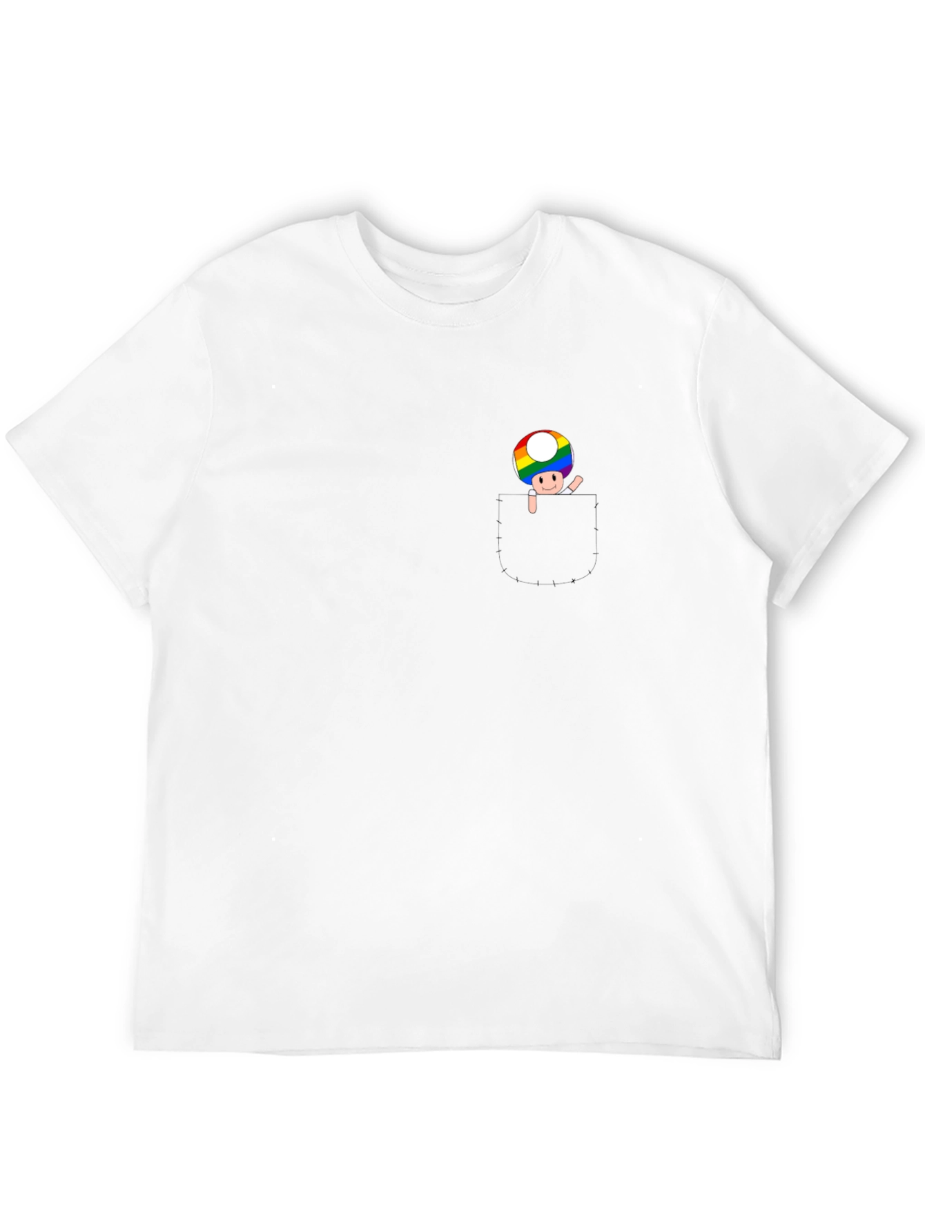 Rainbow Mushroom Graphic Tee - Black Cotton Blend