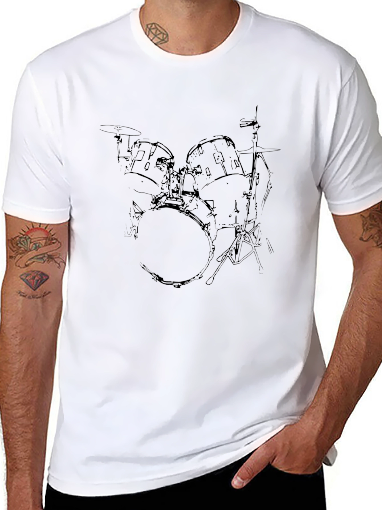 Drum Kit Graphic Black T-Shirt