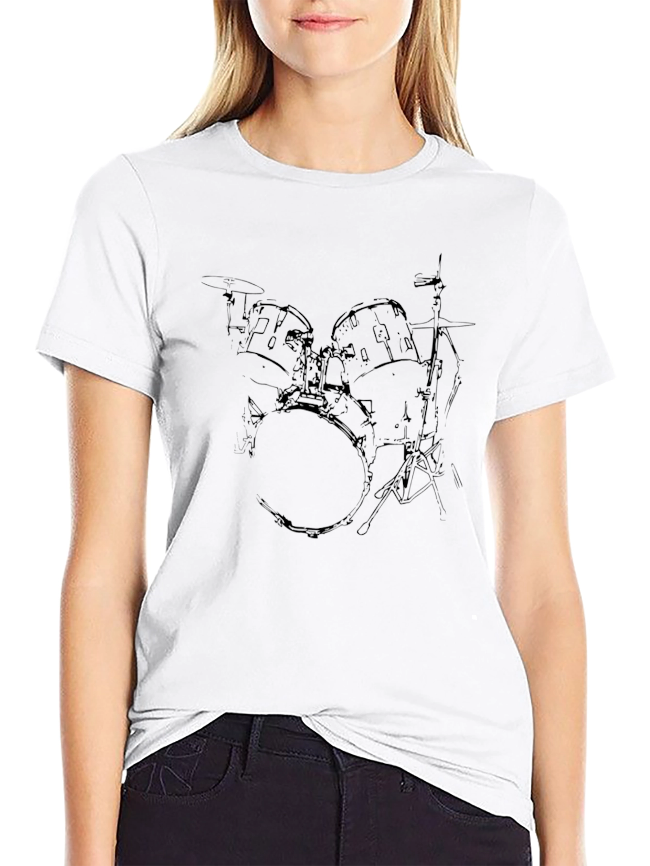Drum Kit Graphic Black T-Shirt