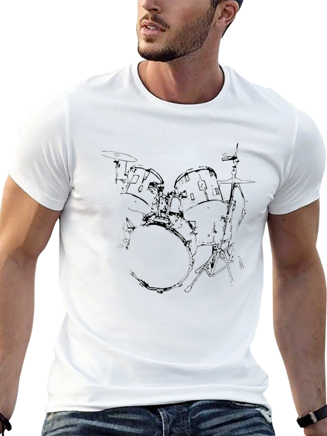 Drum Kit Graphic Black T-Shirt