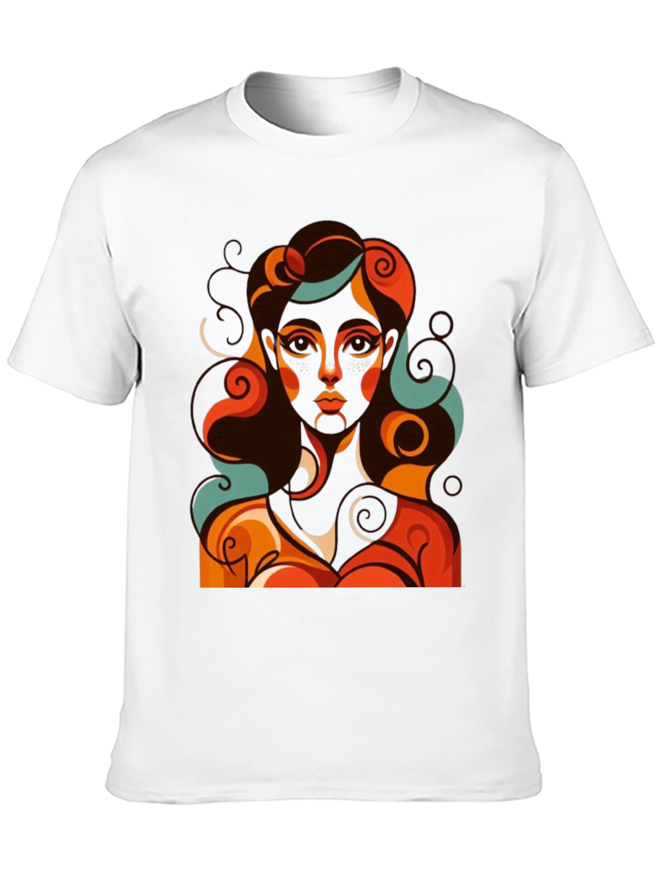 Retro Woman Graphic T-Shirt - Abstract Art Tee