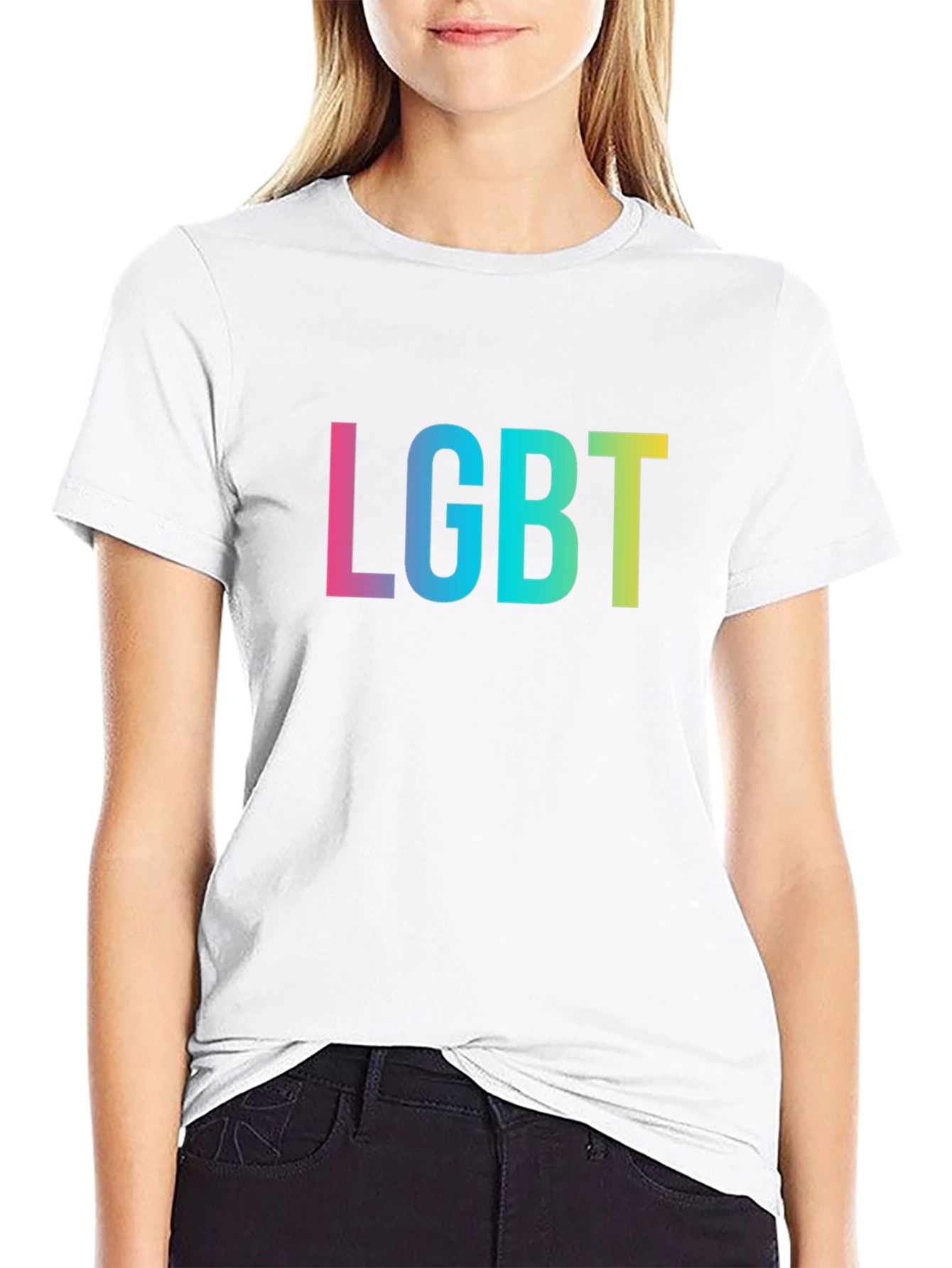 LGBT Pride T-Shirt - Black Rainbow Text Tee