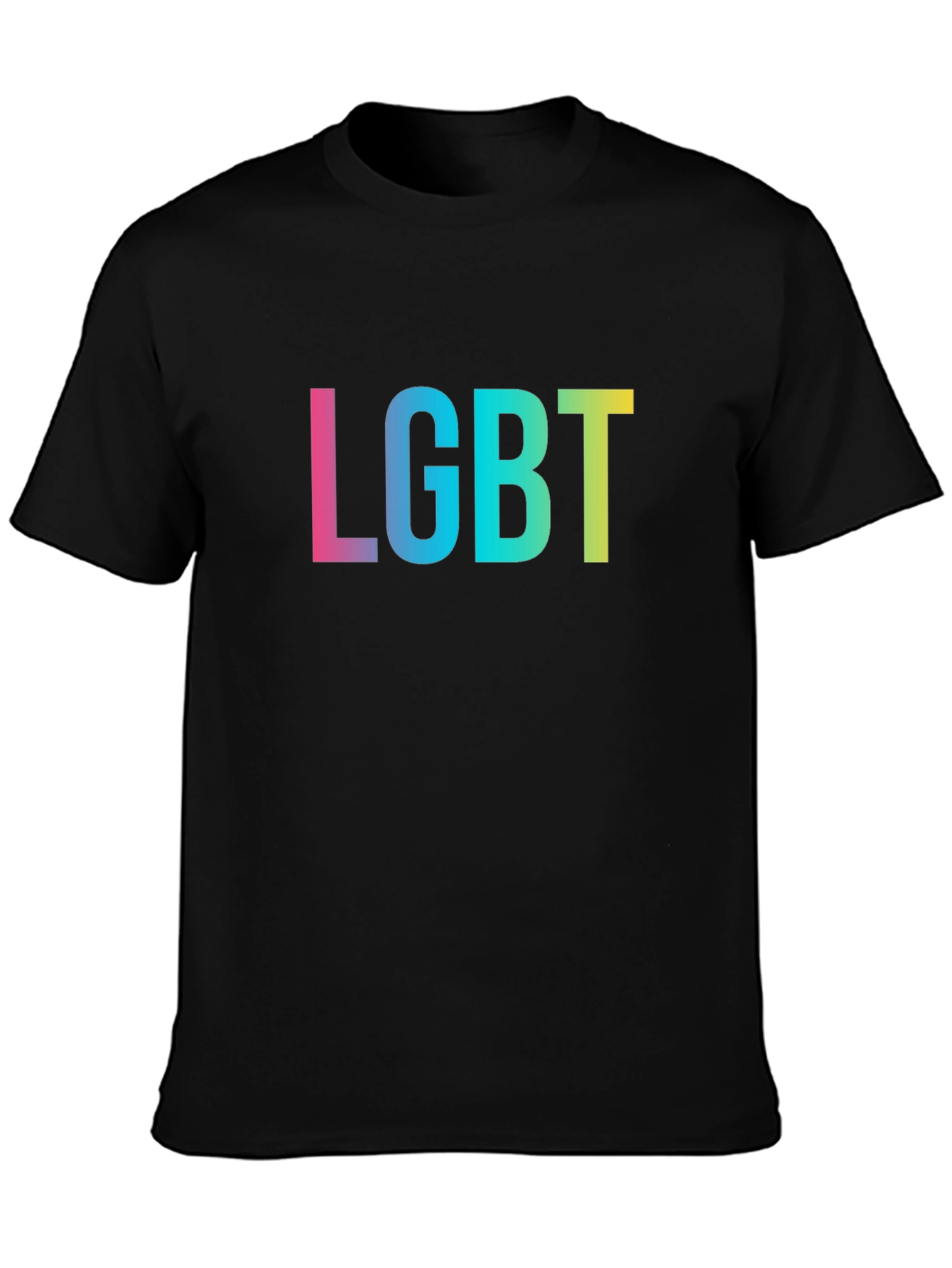 LGBT Pride T-Shirt - Black Rainbow Text Tee