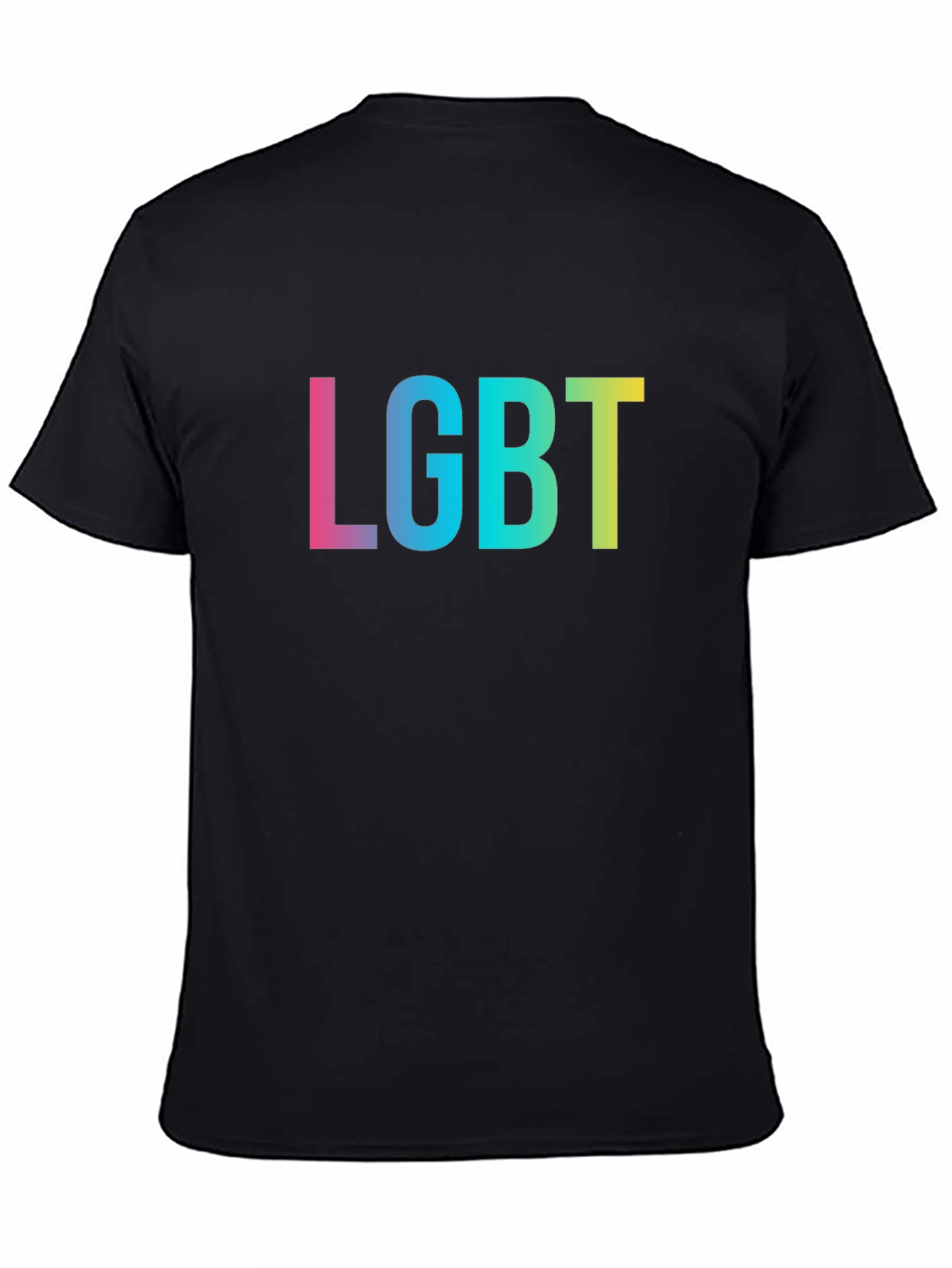 LGBT Pride T-Shirt - Black Rainbow Text Tee