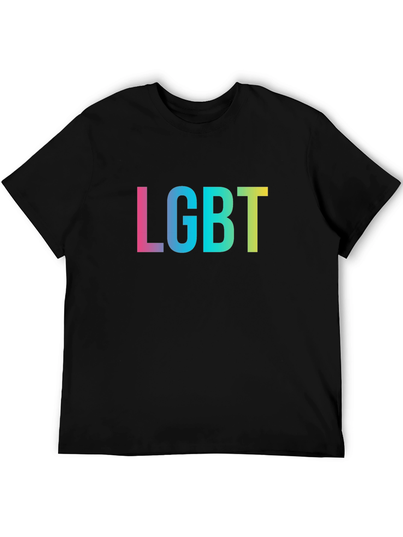 LGBT Pride T-Shirt - Black Rainbow Text Tee