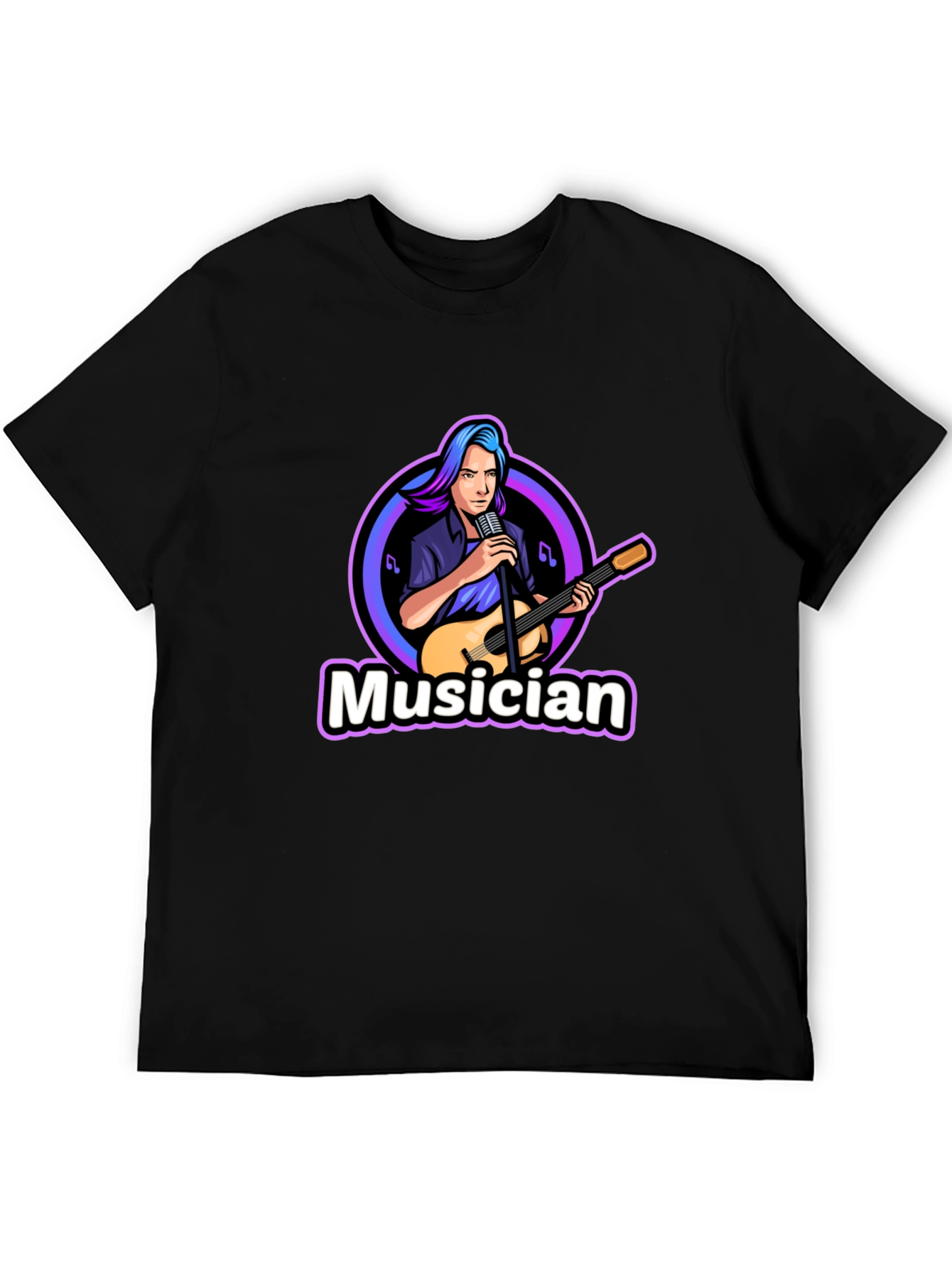 Musician Graphic Print Black T-Shirt