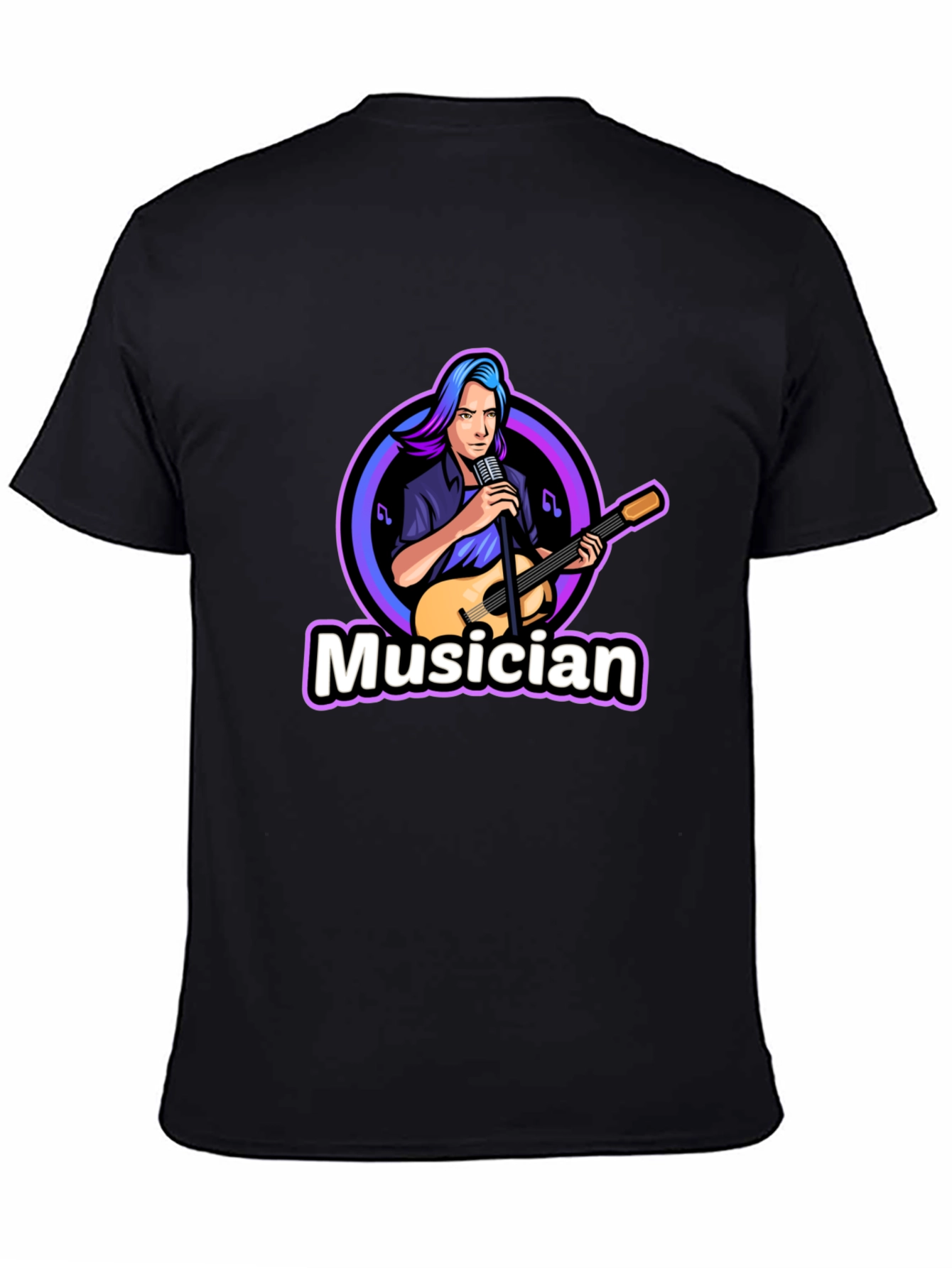 Musician Graphic Print Black T-Shirt
