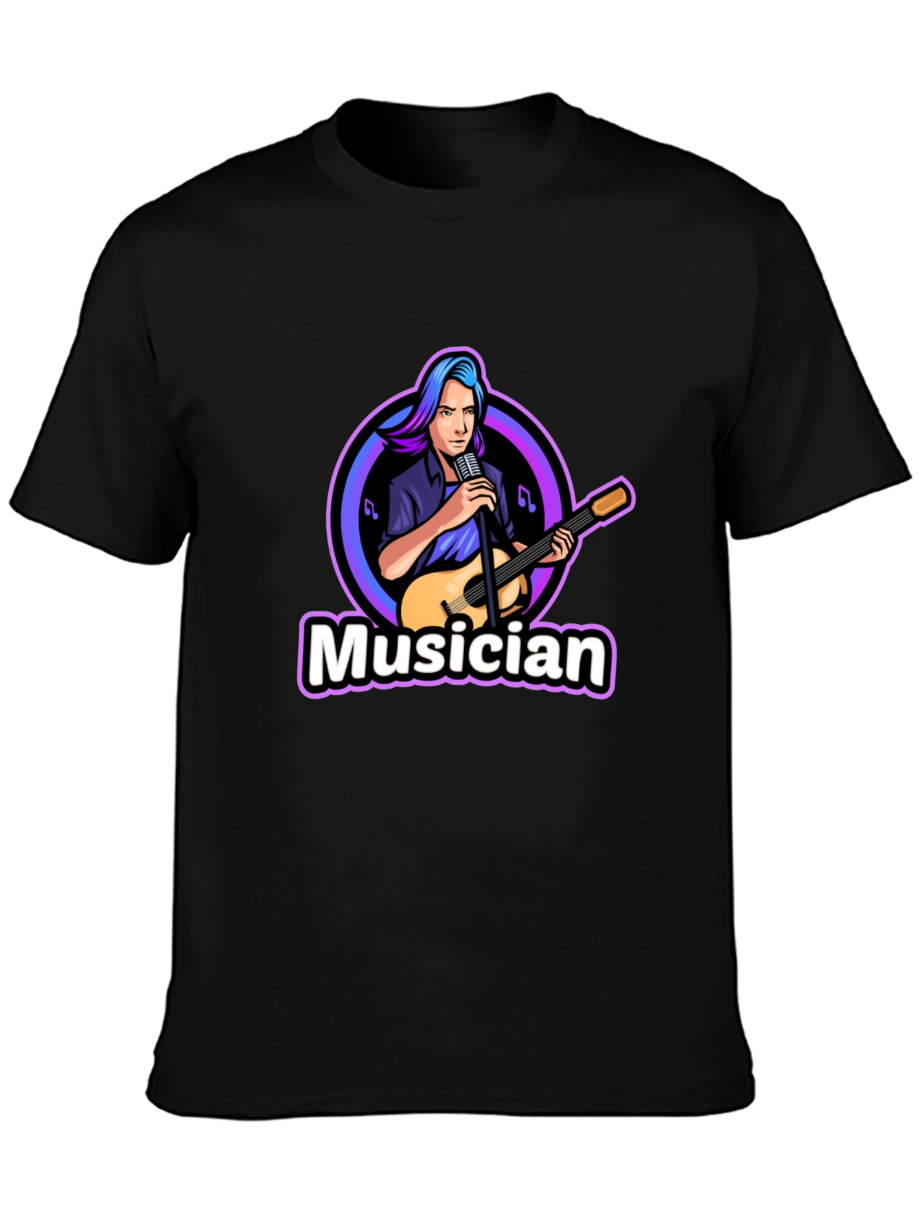 Musician Graphic Print Black T-Shirt