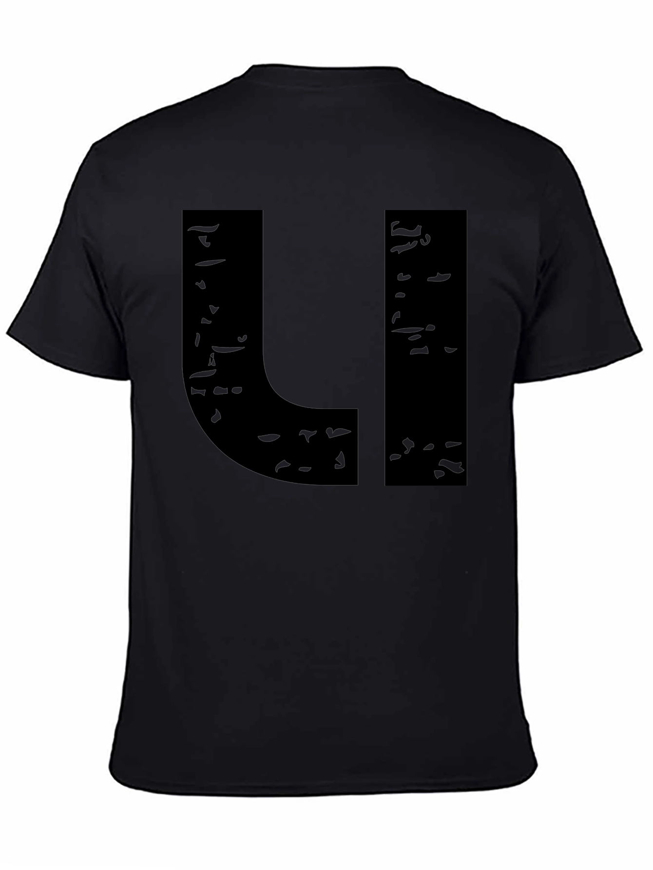 Black Distressed U Graphic Tee