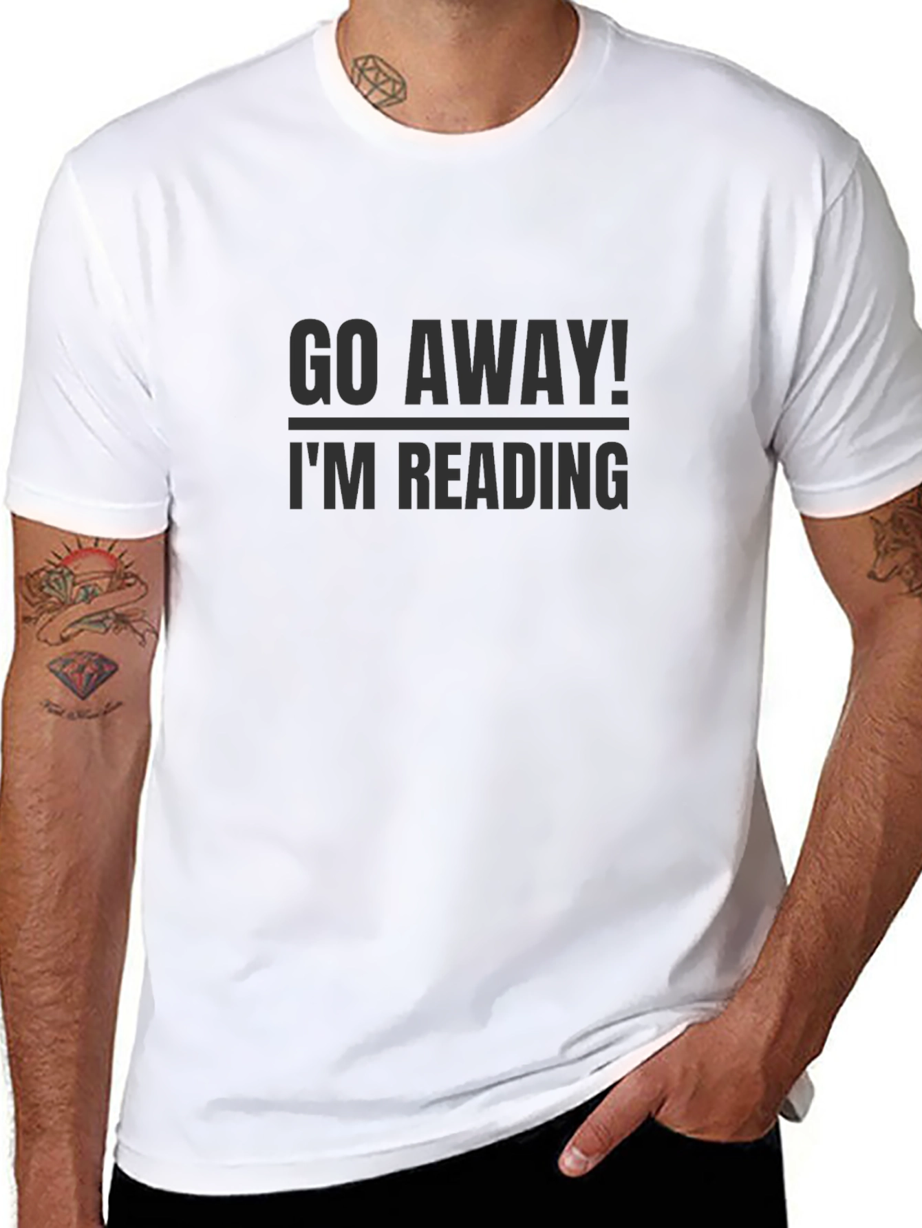 Go Away! Im Reading Mens Black T-Shirt