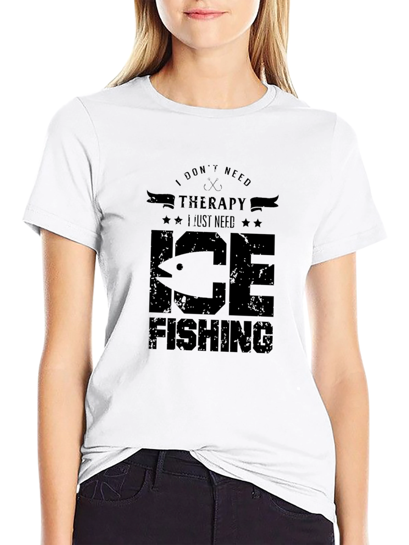 Ice Fishing Therapy Graphic T-Shirt