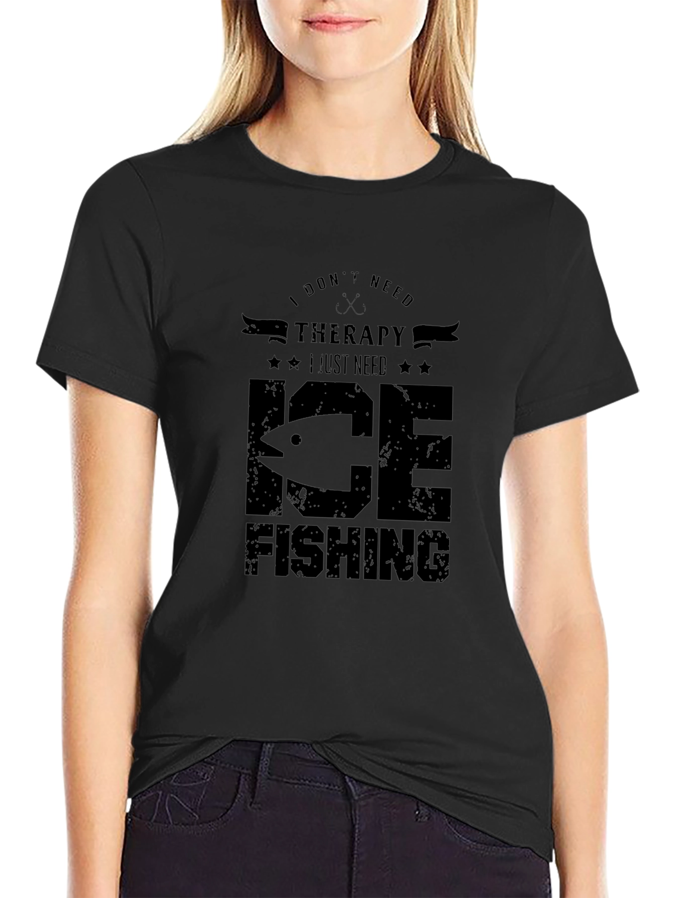 Ice Fishing Therapy Graphic T-Shirt