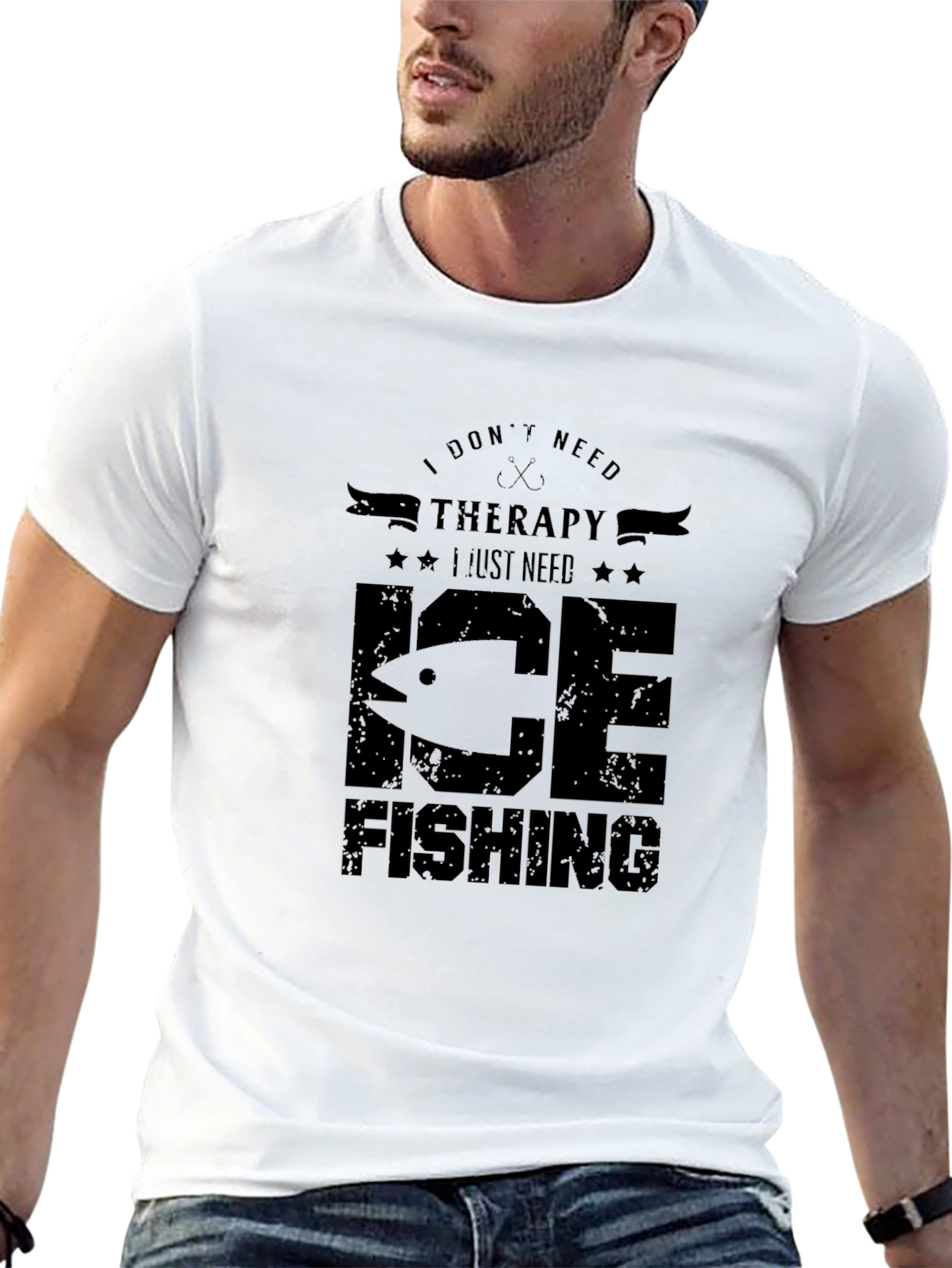 Ice Fishing Therapy Graphic T-Shirt