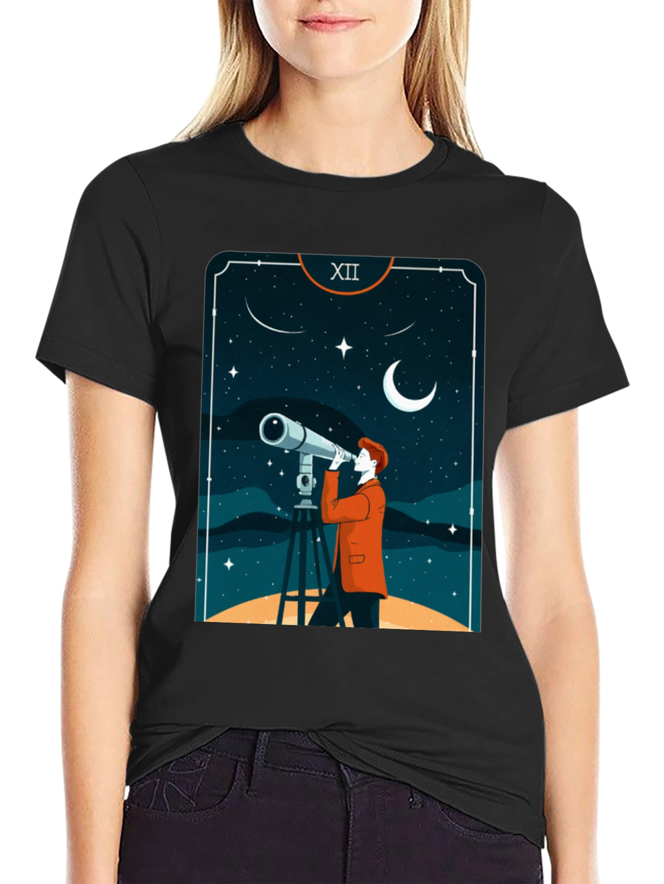 Astrology Telescope Tarot Card T-Shirt