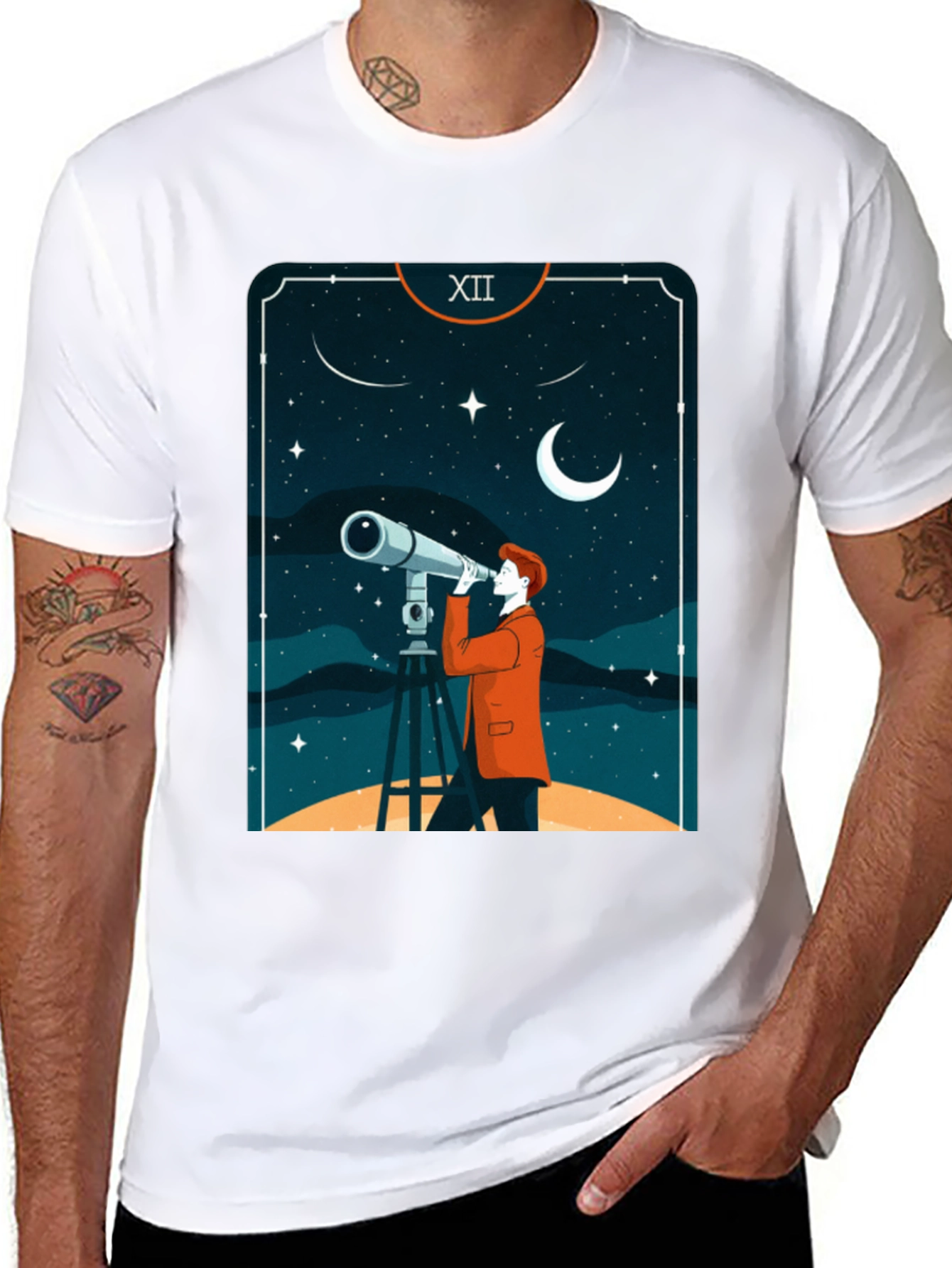Astrology Telescope Tarot Card T-Shirt