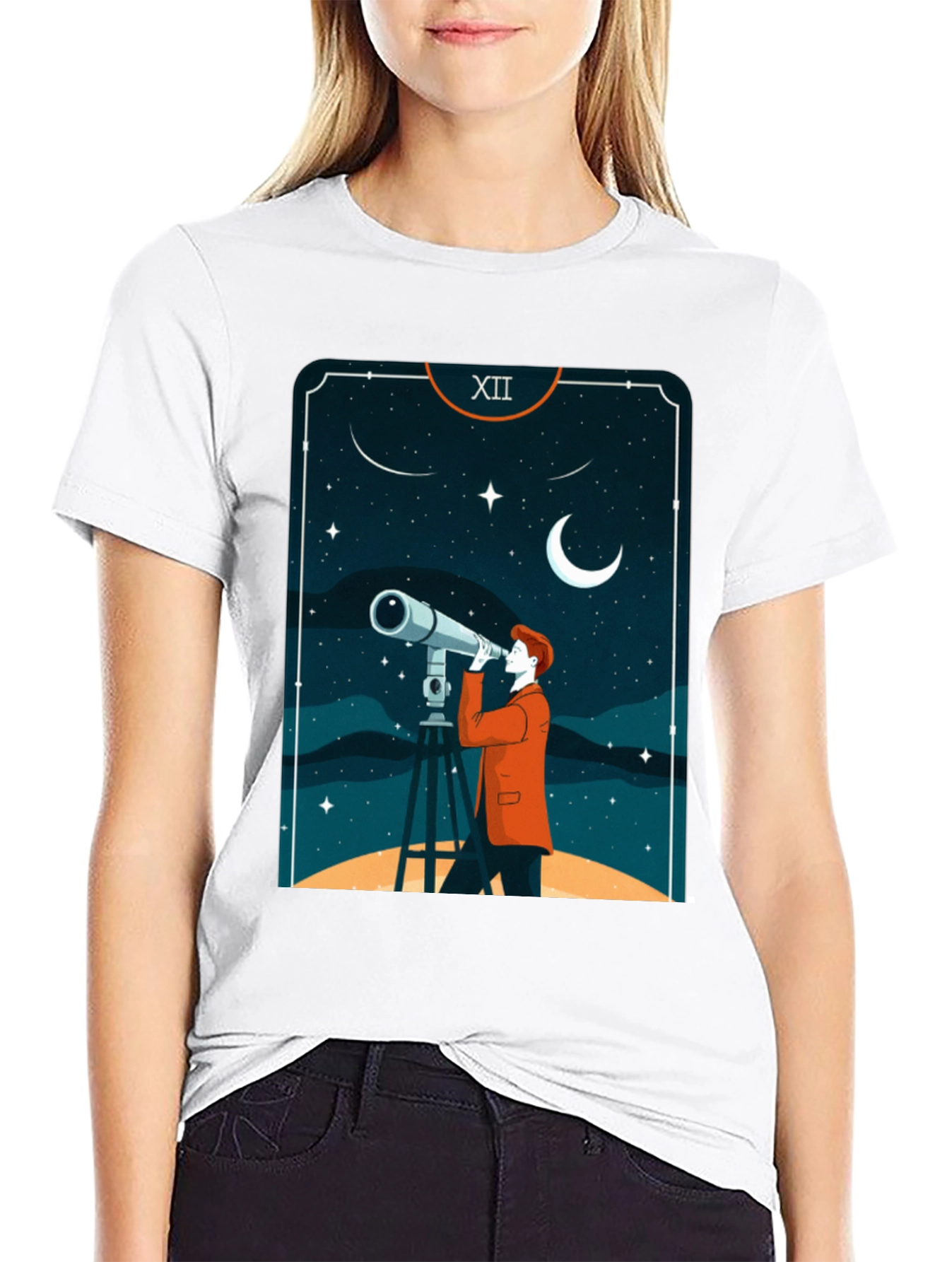 Astrology Telescope Tarot Card T-Shirt