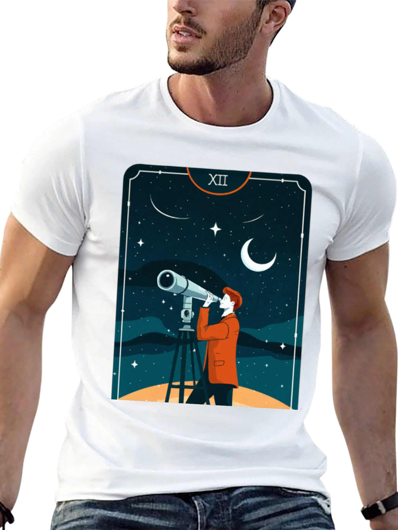 Astrology Telescope Tarot Card T-Shirt