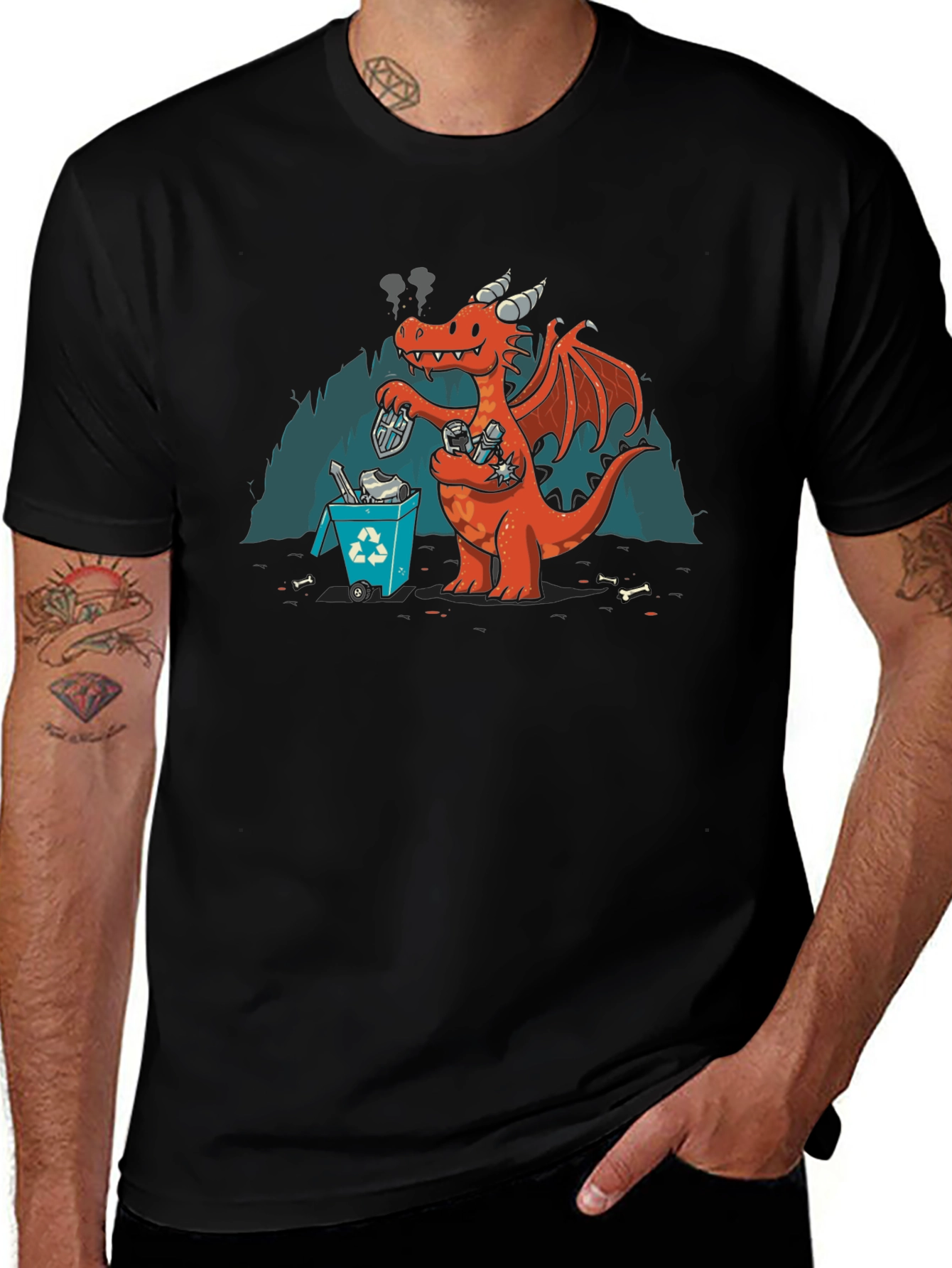 Humorous Dragon Recycling T-Shirt
