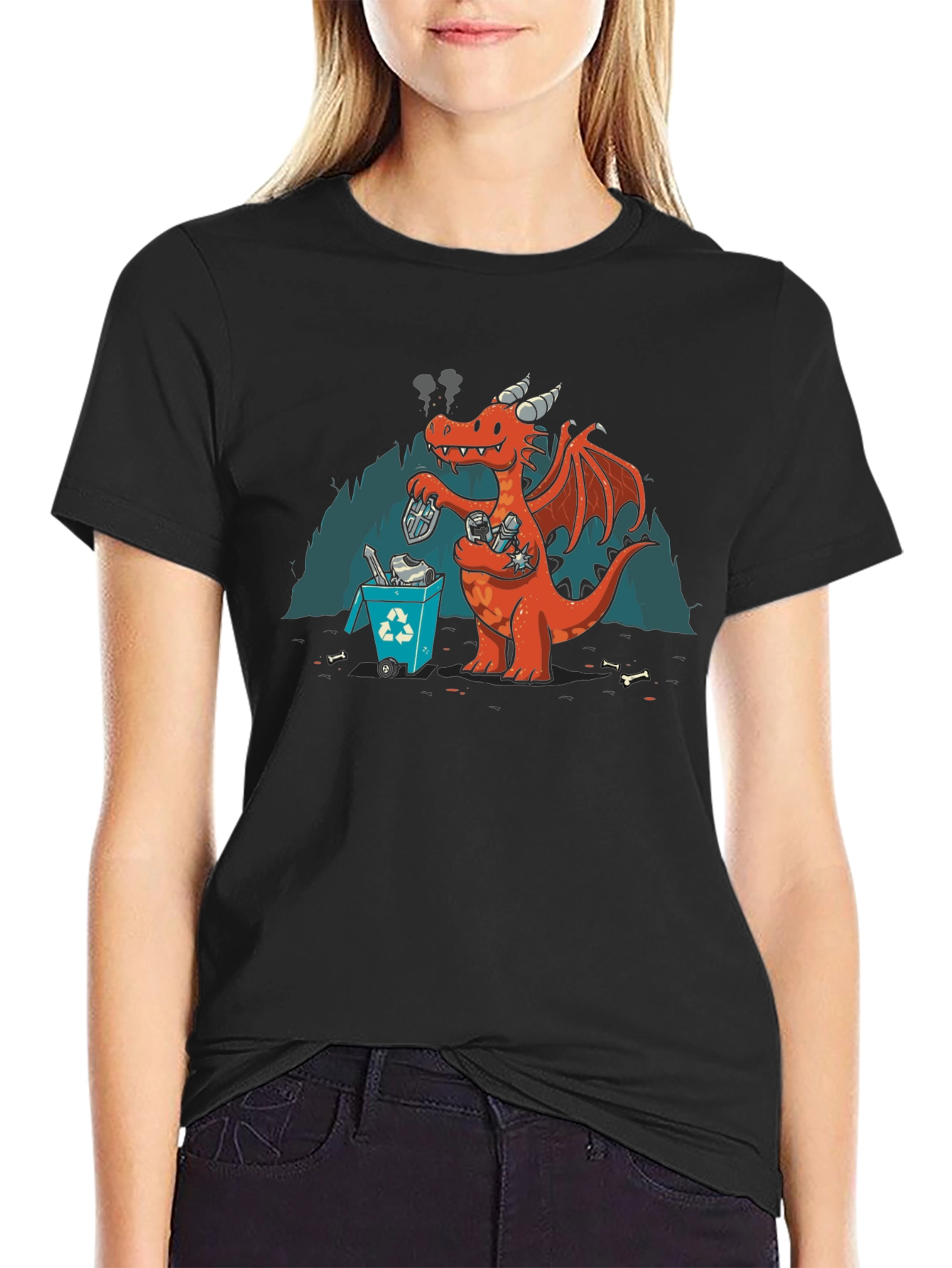 Humorous Dragon Recycling T-Shirt