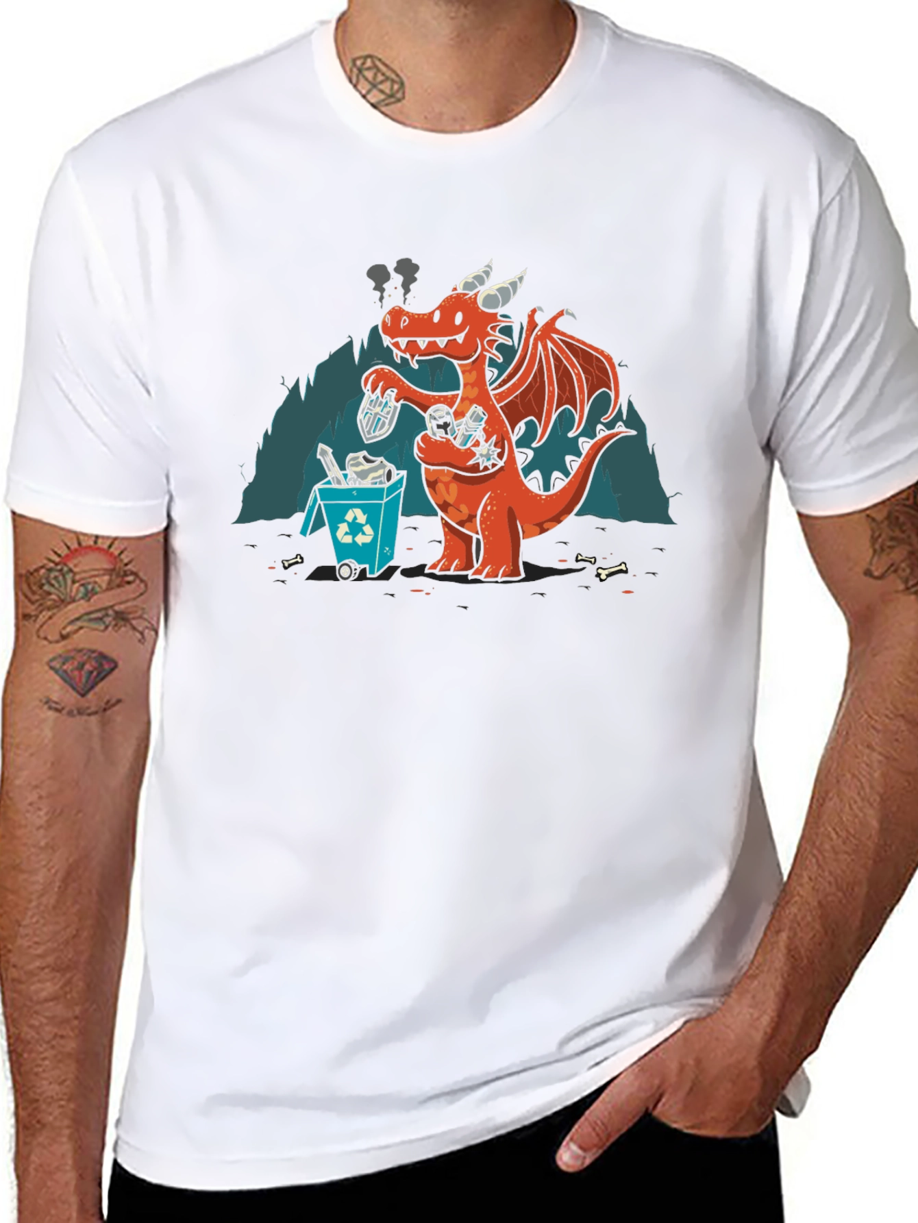 Humorous Dragon Recycling T-Shirt