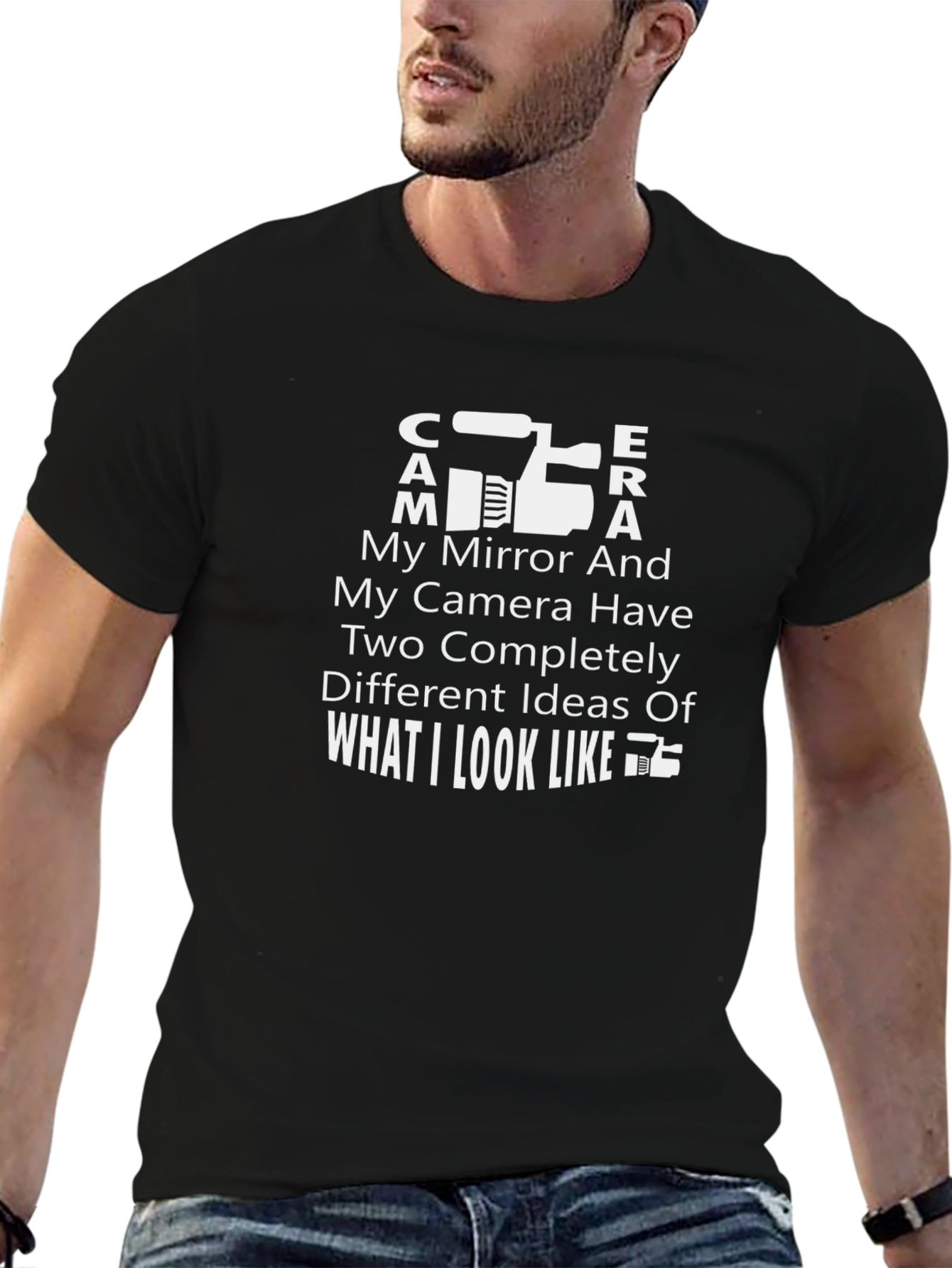 Funny Camera Graphic Novelty T-Shirt