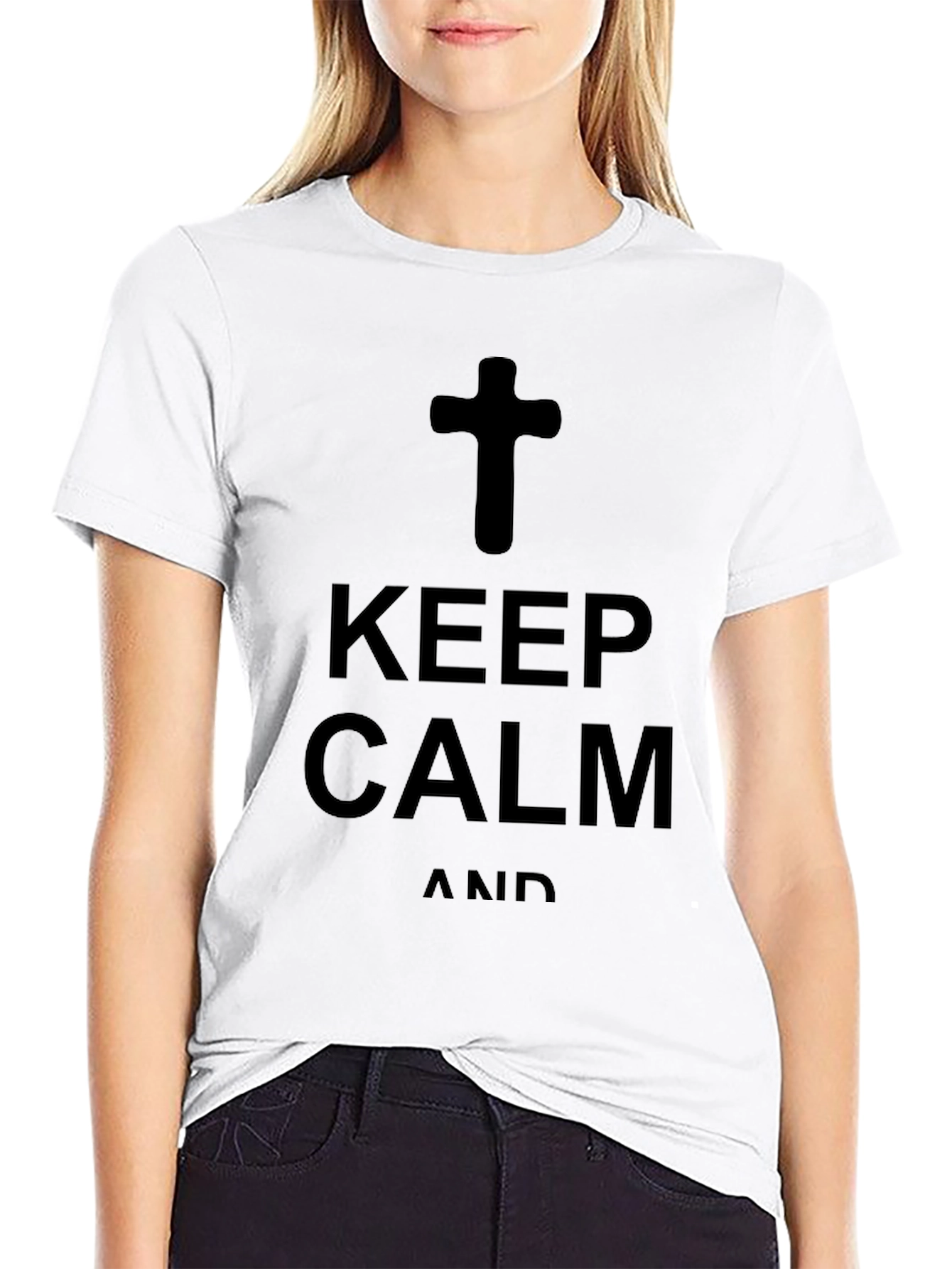 Keep Calm and Carry On Graphic T-Shirt - Black
