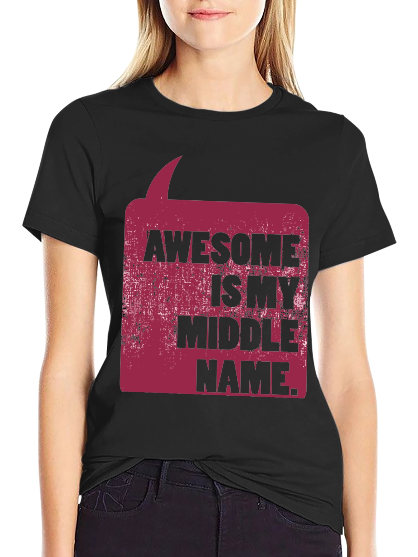 Awesome Middle Name Graphic Tee - Black