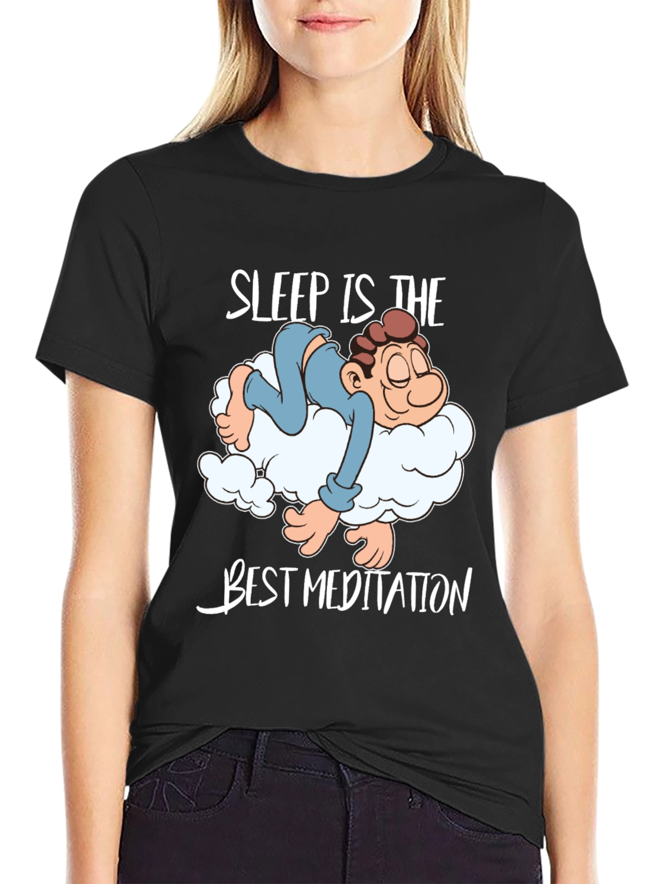 Sleep is the Best Meditation Funny Graphic Tee