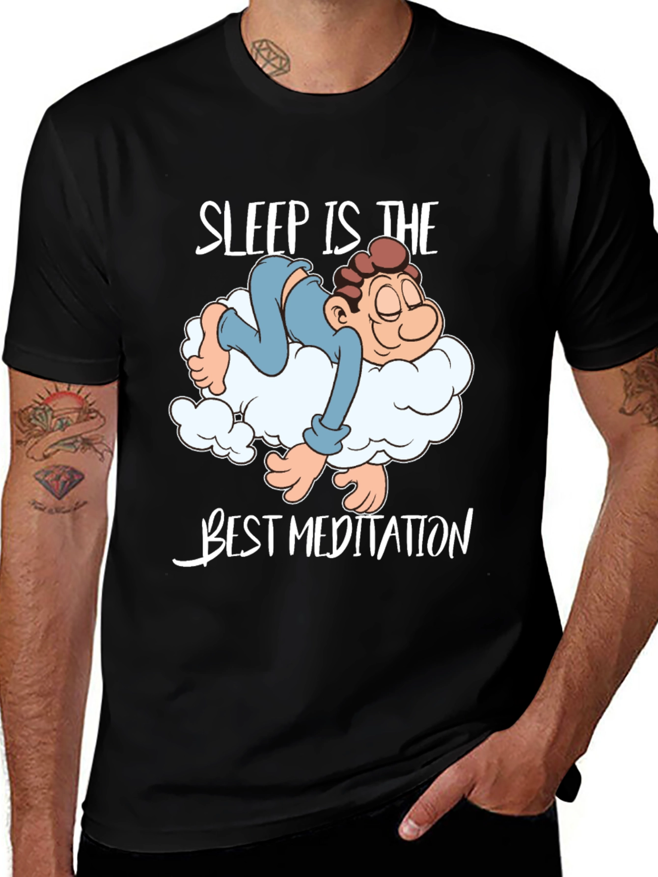 Sleep is the Best Meditation Funny Graphic Tee
