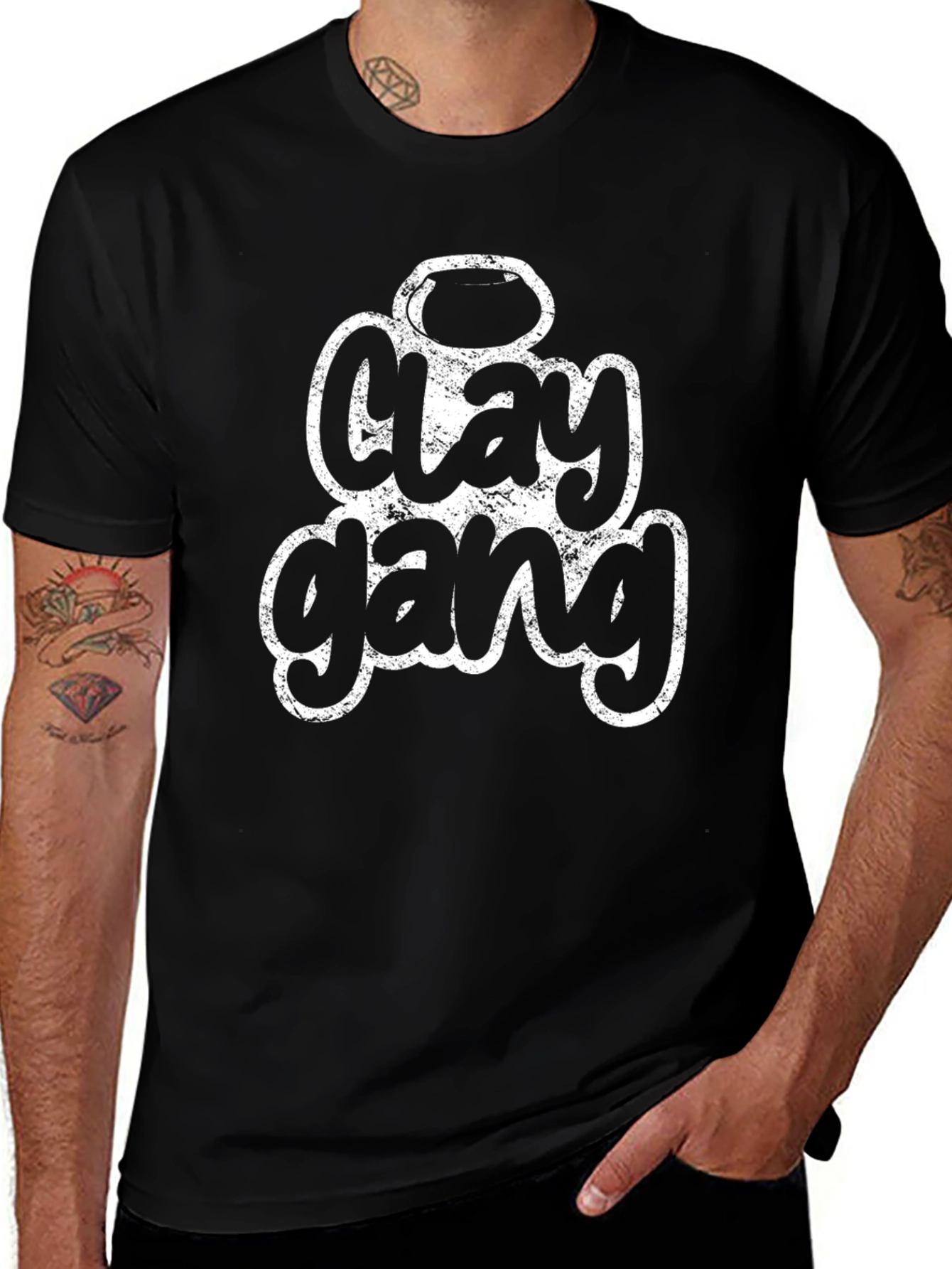 Clay Gang Graphic Tee - Unisex Black T-Shirt