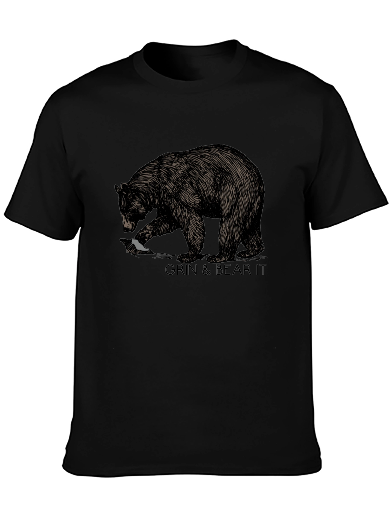 Grin & Bear It Graphic Tee - Black
