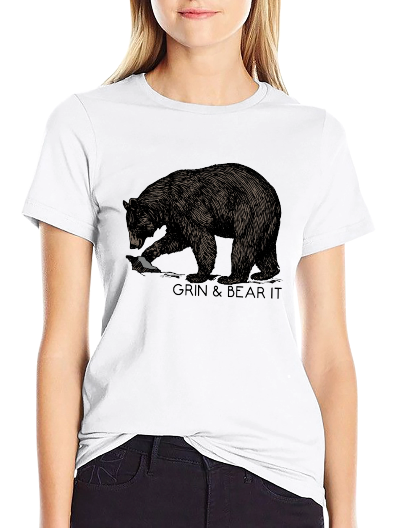 Grin & Bear It Graphic Tee - Black