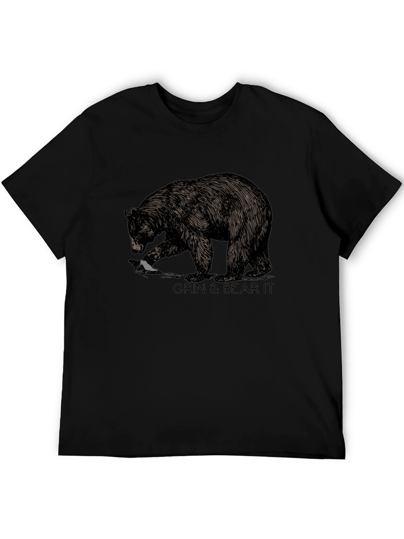 Grin & Bear It Graphic Tee - Black