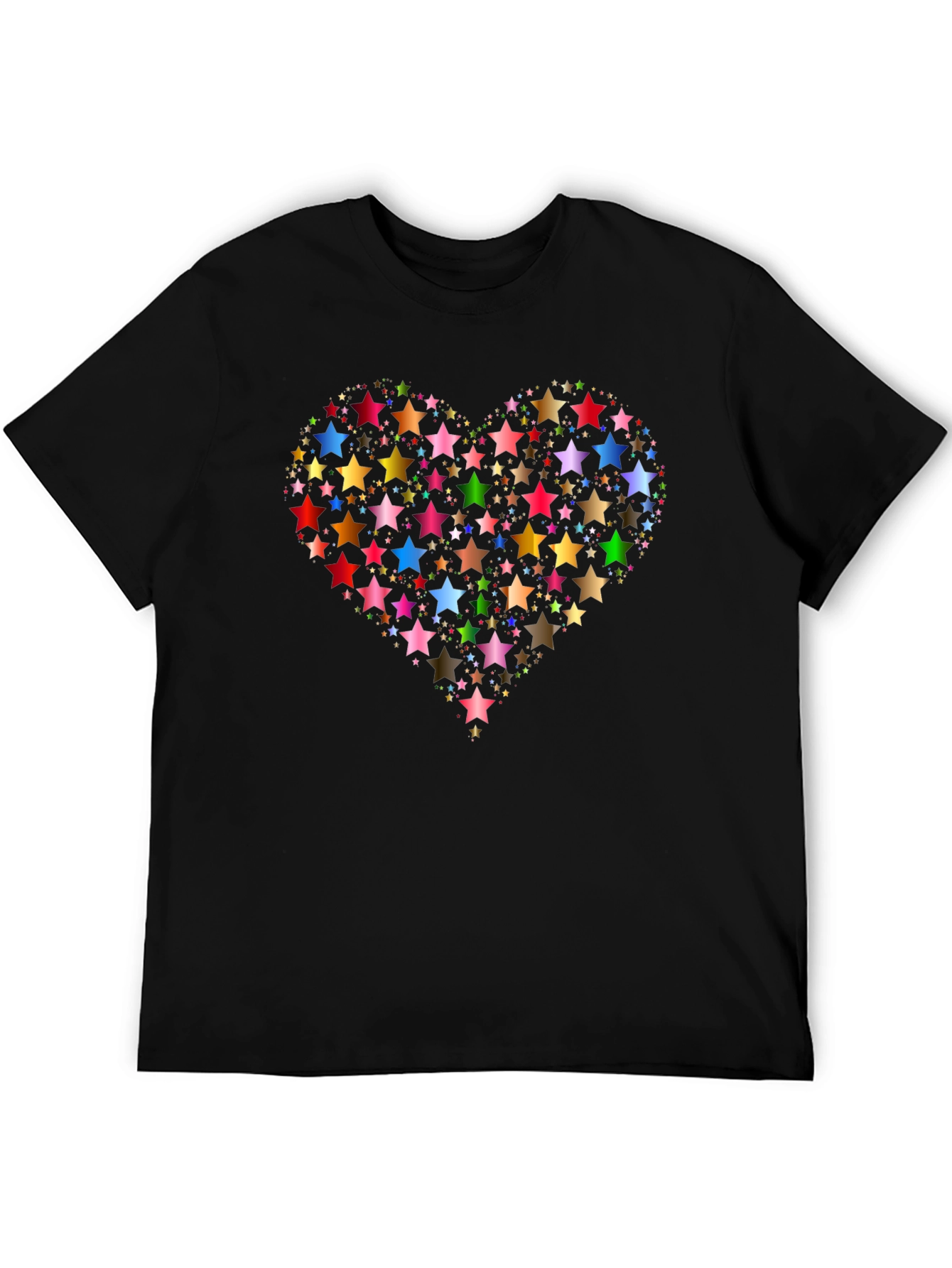 Star Heart Black T-Shirt Graphic Tee