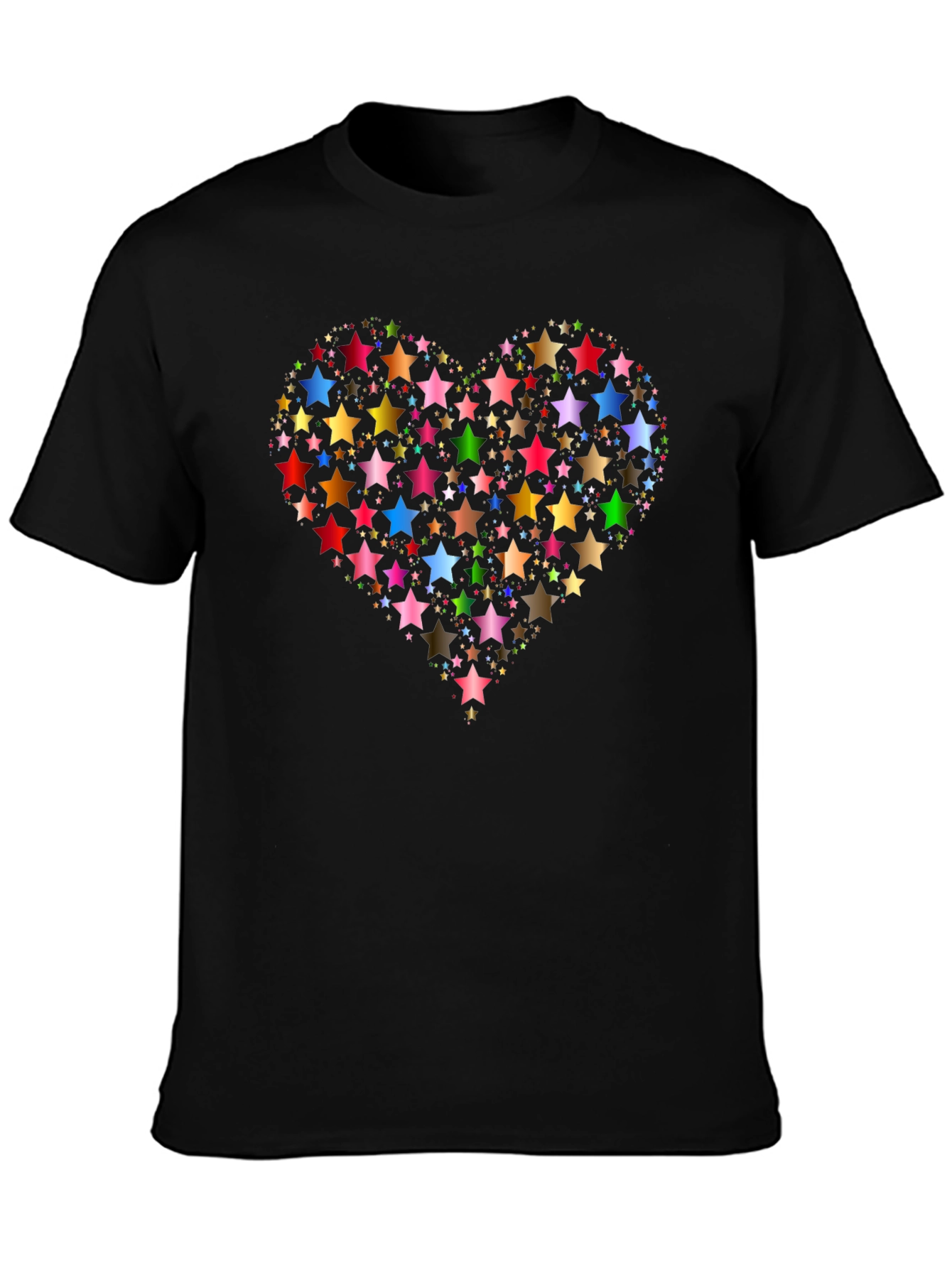 Star Heart Black T-Shirt Graphic Tee