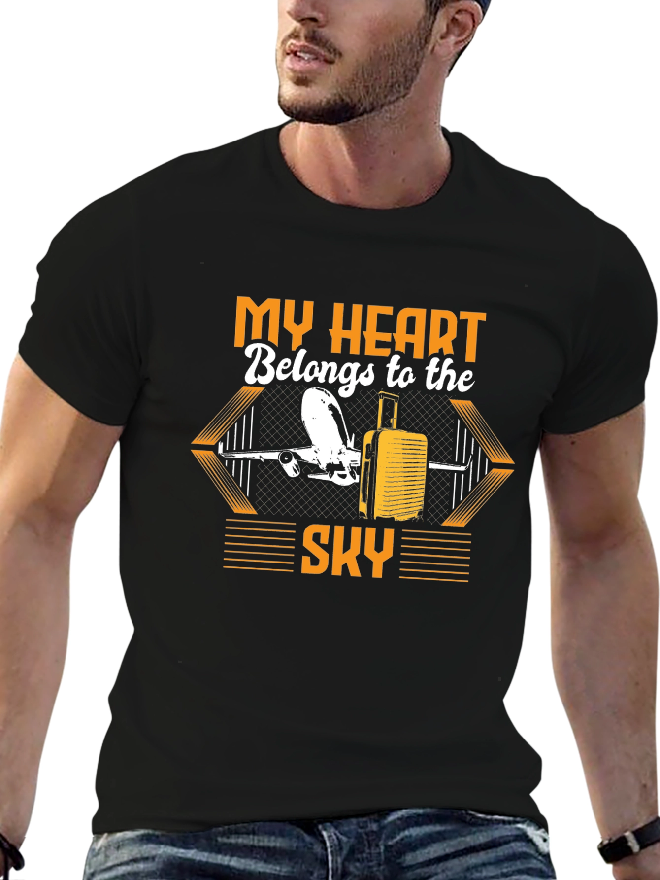 My Heart Belongs to the Sky Black T-Shirt