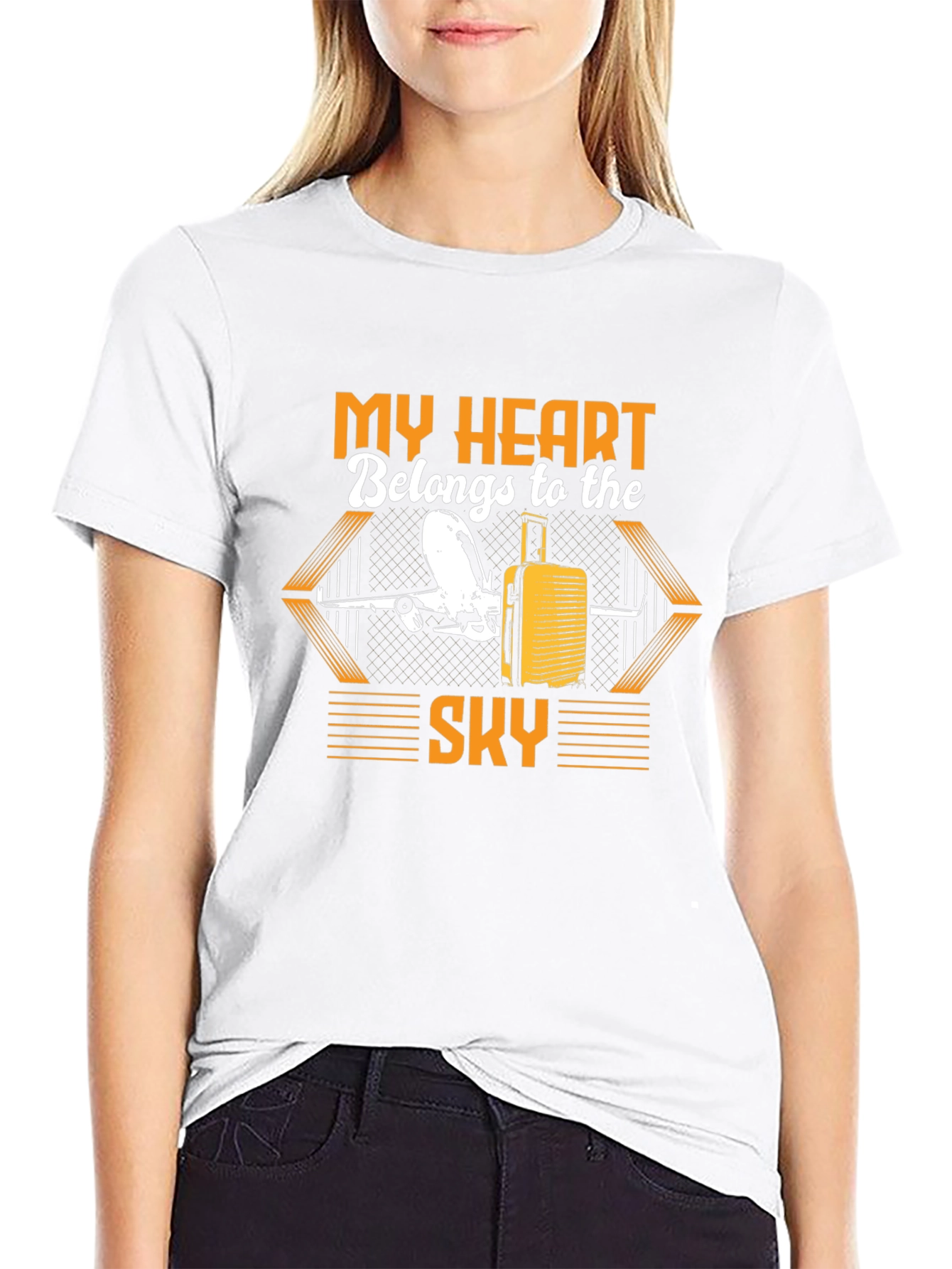 My Heart Belongs to the Sky Black T-Shirt