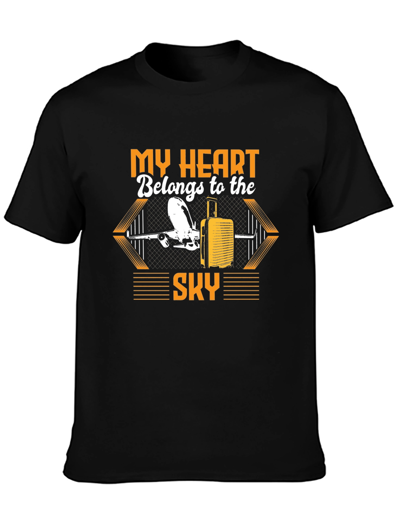 My Heart Belongs to the Sky Black T-Shirt