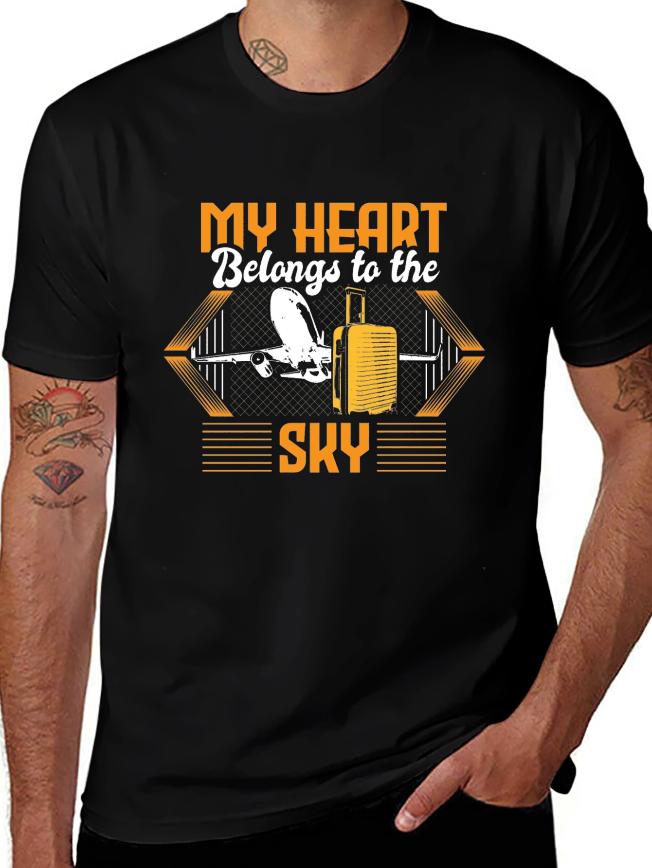 My Heart Belongs to the Sky Black T-Shirt