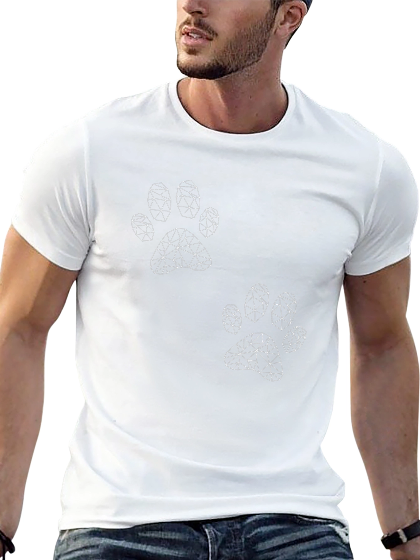 Geometric Paw Print T-Shirt
