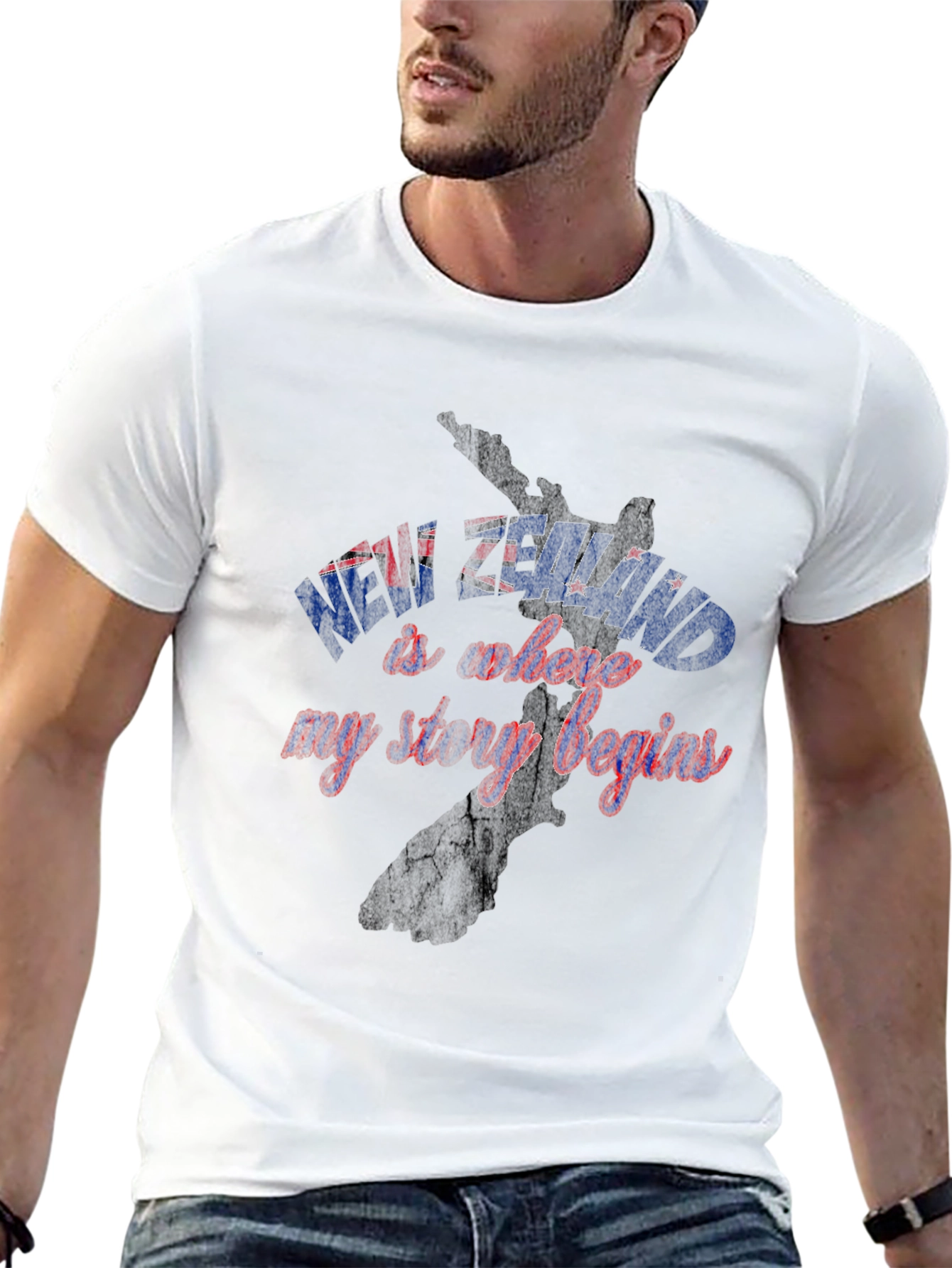 New Zealand Story Begins Black Graphic Tee